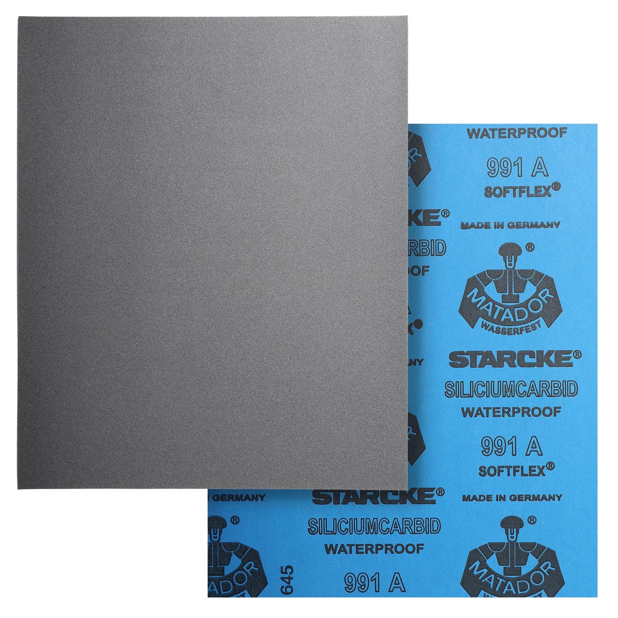 STARCKE 991A Wasserfest Nass Schleifpapier MATADOR | 230 x 280 mm | 50 Stück | Körnung: 600