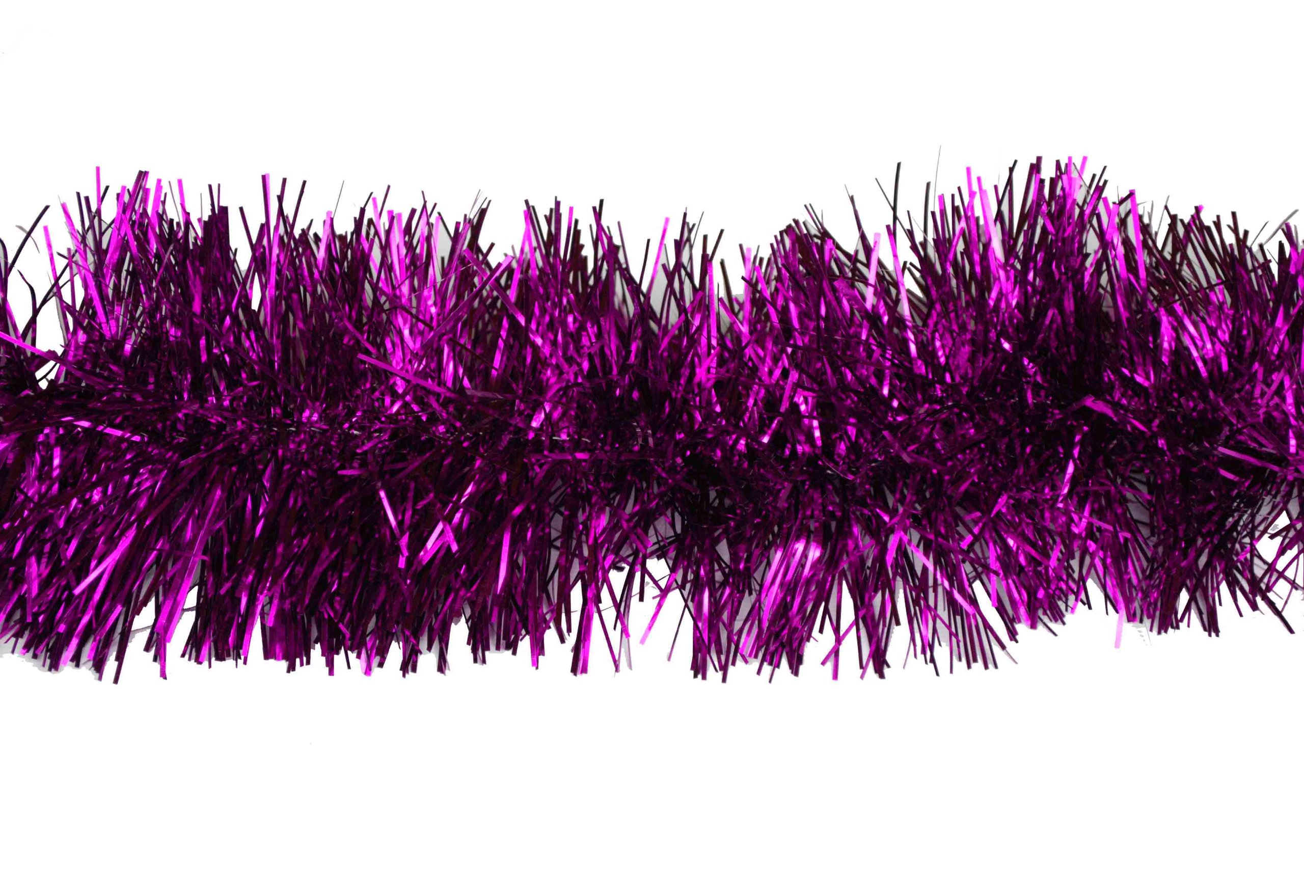 TINSEL - SHINY TINSEL FOR CHRISTMAS TREES AND DECORATION, 2M LONG, 11CM WIDE. AVAILABLE IN 9 COLOURS, RED, WHITE, BLUE, GOLD, SILVER, PINK, PURPLE, BLACK, GREEN (2M PURPLE)