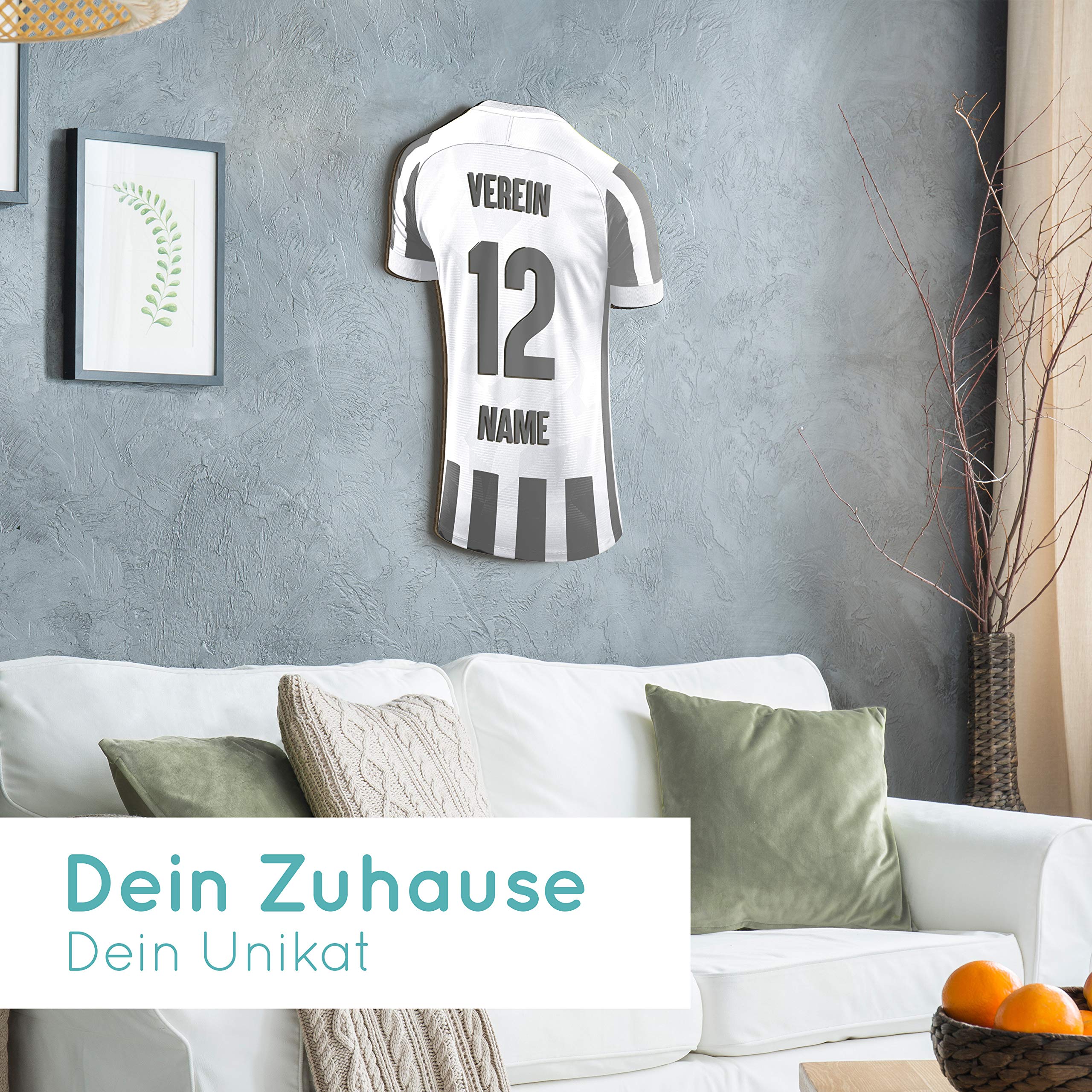 Elbeffekt Trikotlampe für Turin Fans aus Holz - personalisierbares Geschenk - schenke Dein individuellen Turin Fanartikel aus Echtholz