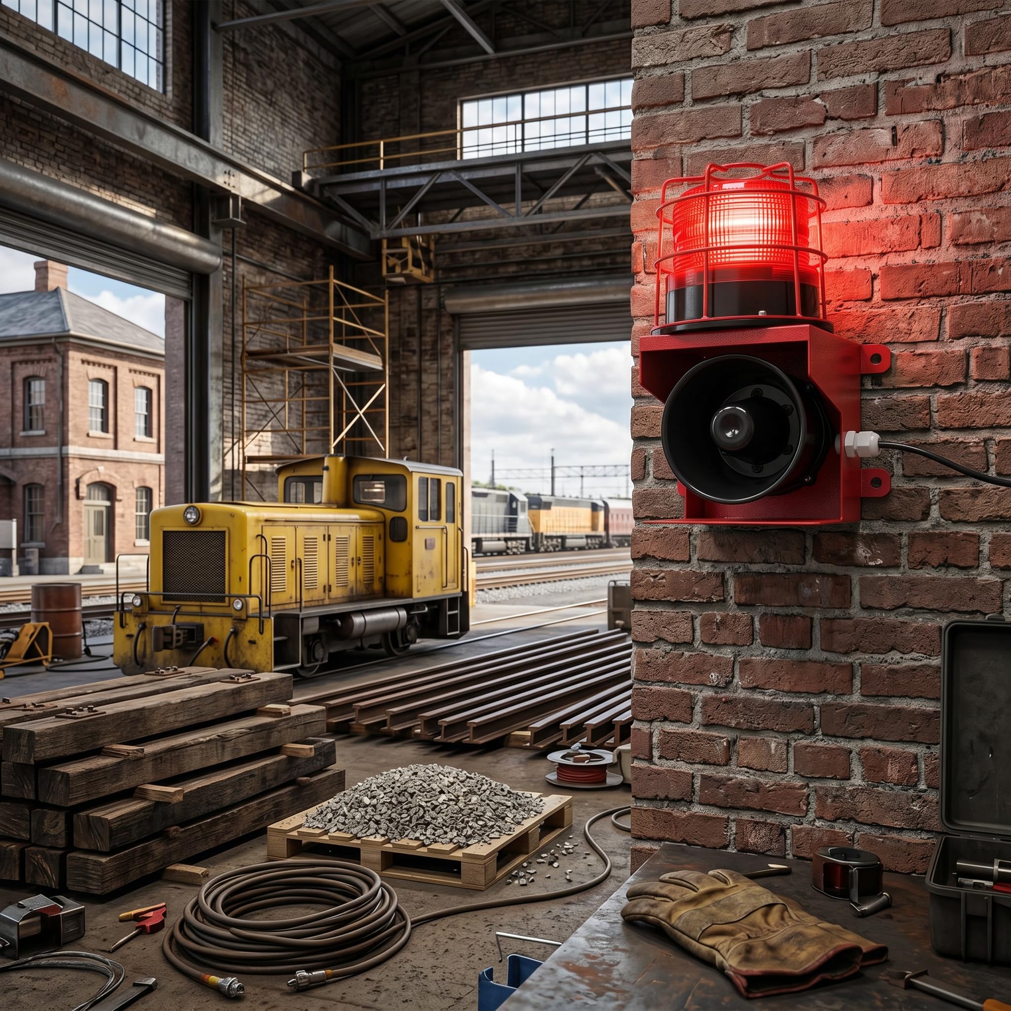 Alarme Sonore et Lumineuse Industrielle 115 DB, Protection IP65, Montage Mural Stroboscopique LED, Voyant D'avertissement Stroboscopique D'urgence, Alarme Extérieure Adaptée