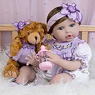 Milidool Lifelike Reborn Baby Dolls - 22 Inch Realistic Reborn Baby Dolls Girl, Real Looking Newborn Real Life Baby Dolls with Complete Accessories, Perfect for Cuddling, Playtime, and Gift Giving