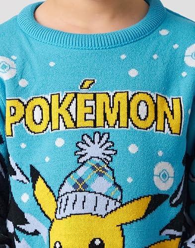 Miniatura 5 de Pokemon Jersey navideño Pikachu de punto festivo para niños y niñas