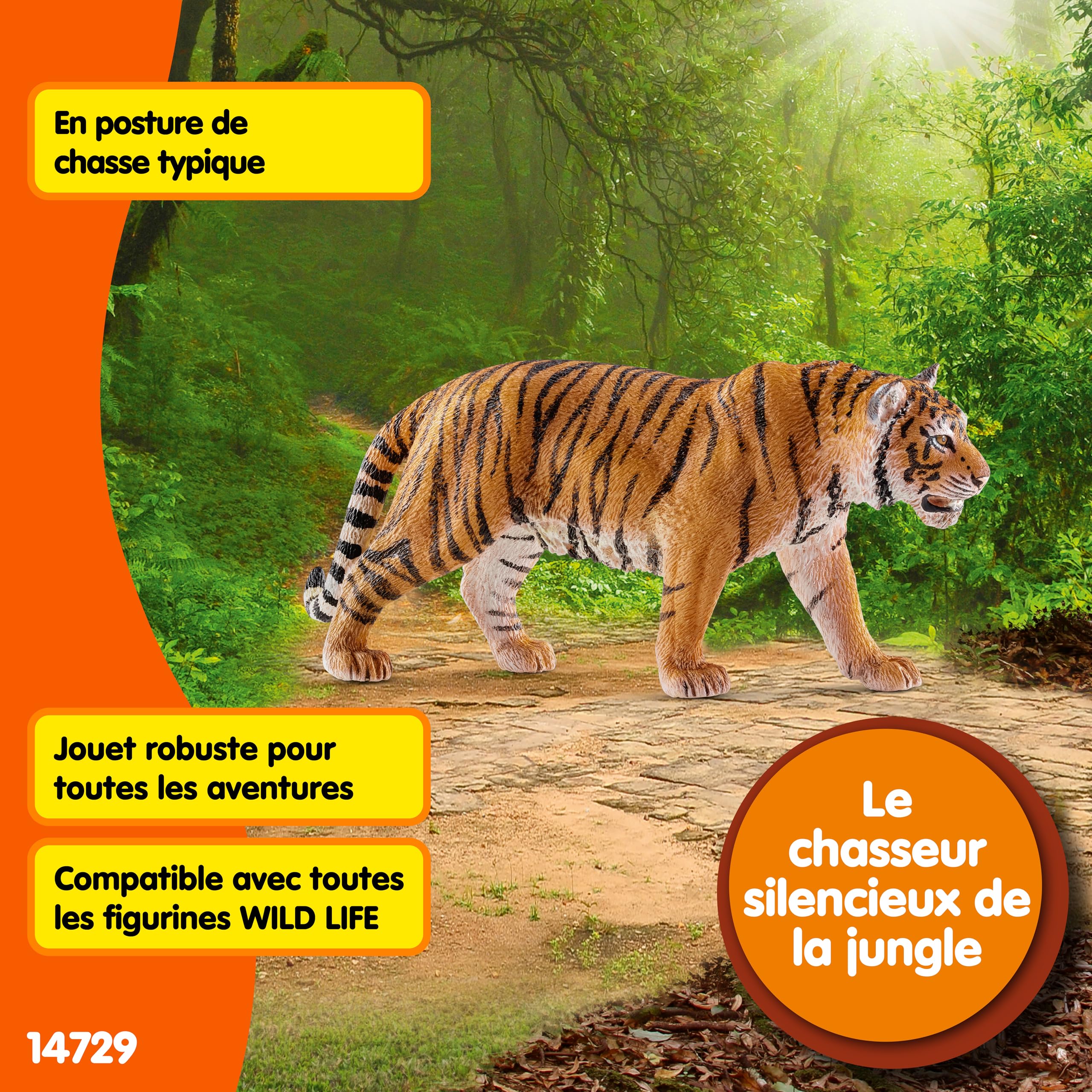 Schleich – Tigre Du Bengale Mâle – Figurine 13 X 6 X 3 Cm – Wild Life – Nouveau Modèle – Dès 3 Ans