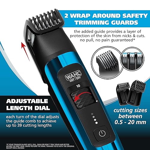 Miniatura 5 de Wahl Manscaper® - Cortadora y afeitadora de pelo recargable de lujo con cuchillas de precisión desmontables de acero inoxidable seguras al tacto,