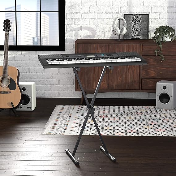 Amazon Basics Keyboard and Piano Stand, Adjustable Height, Portable Single-X-Shape, Stable Steel Construction, Black