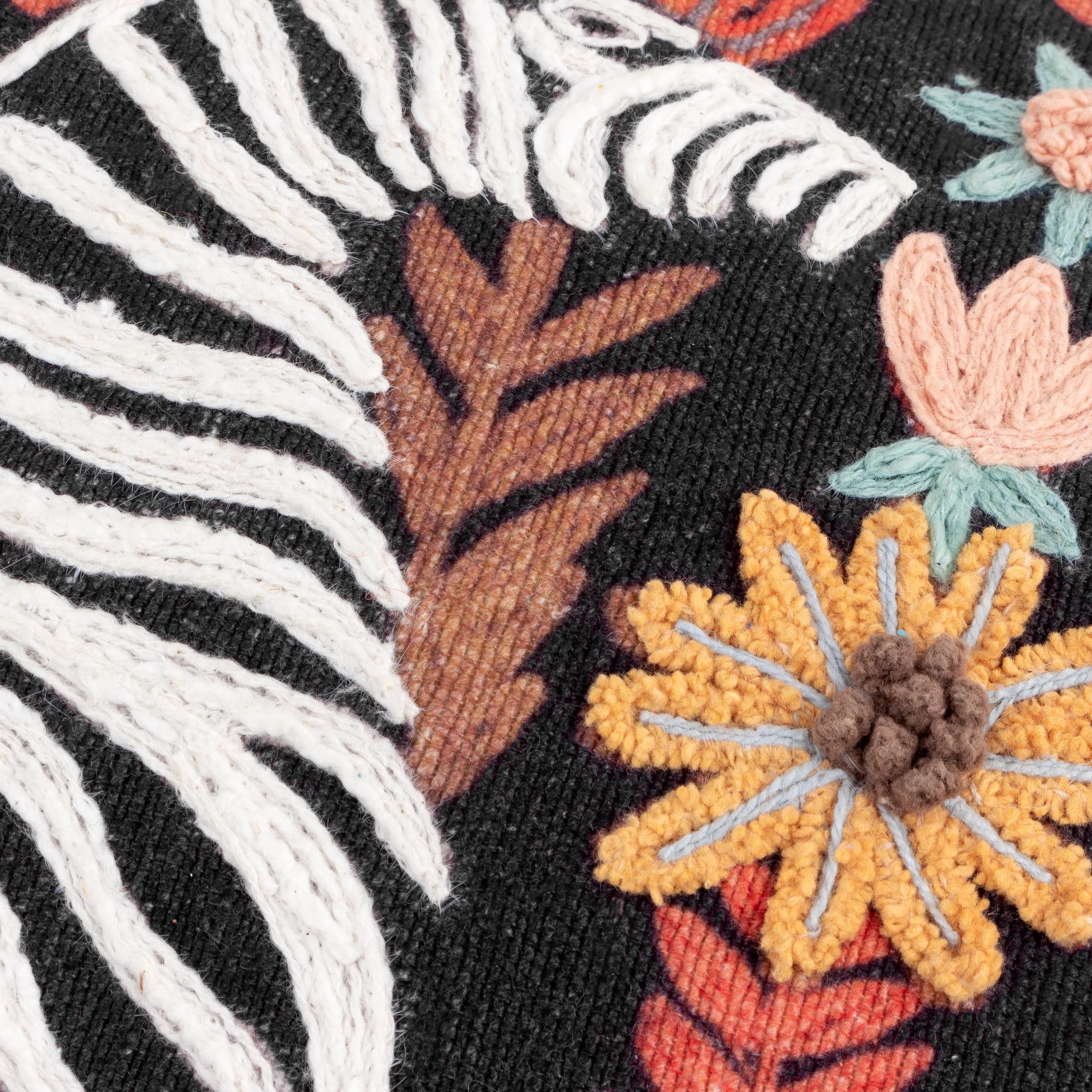 Wylder Tropics Mirrored Zebra Embroidered Cotton Cushion Cover, Multicolour, 50 x 30 cm (Pack of 1) - Image 4