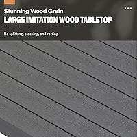 Vista 6 de Solaste - Mesa de café de aluminio para exterior, mesa rectangular de metal para patio todo clima, mueble para balcón, jardín, uso en interiores