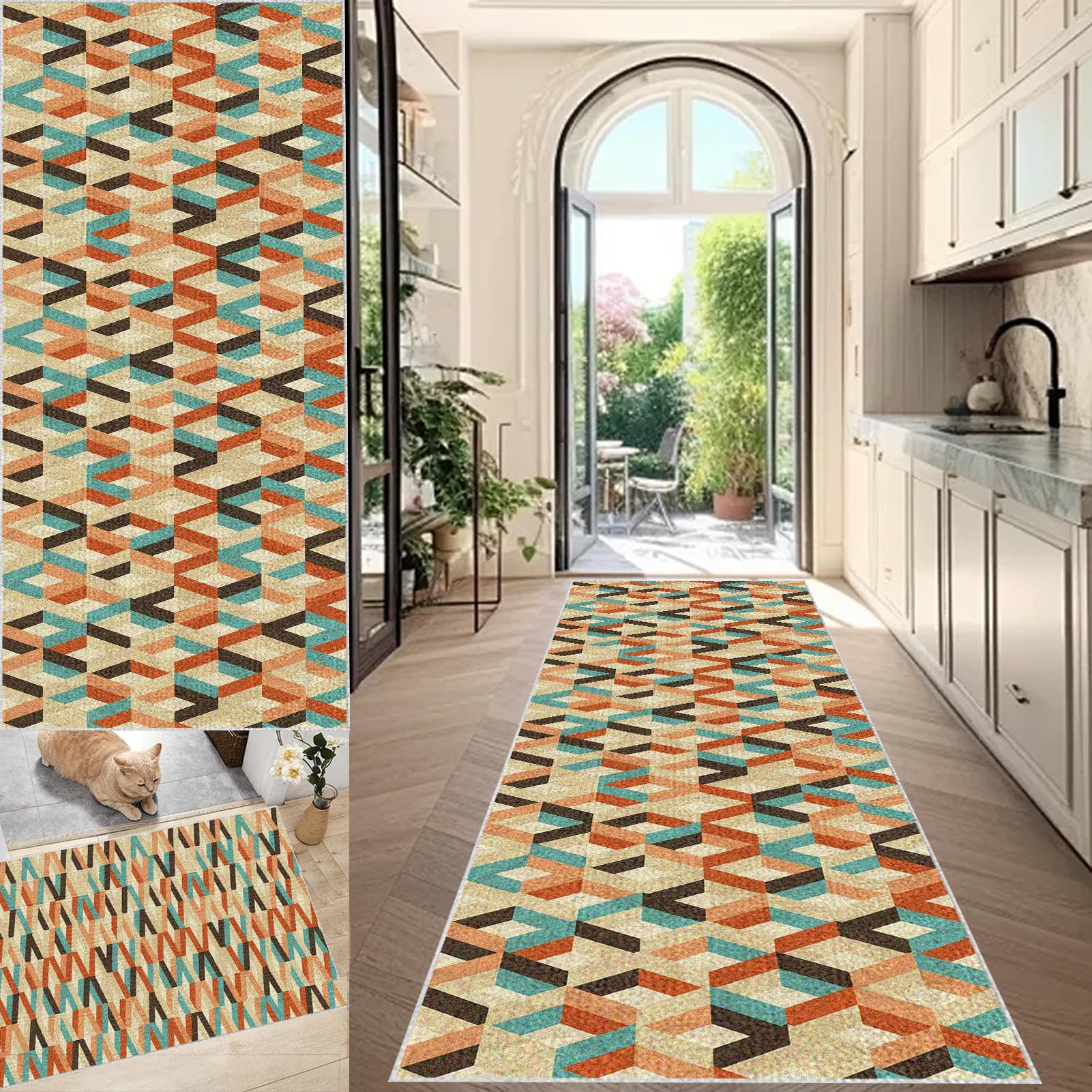 Alfombra de Pasillo Lavable contra Suciedad y Manchas en Suelos de Cocina y Entrada