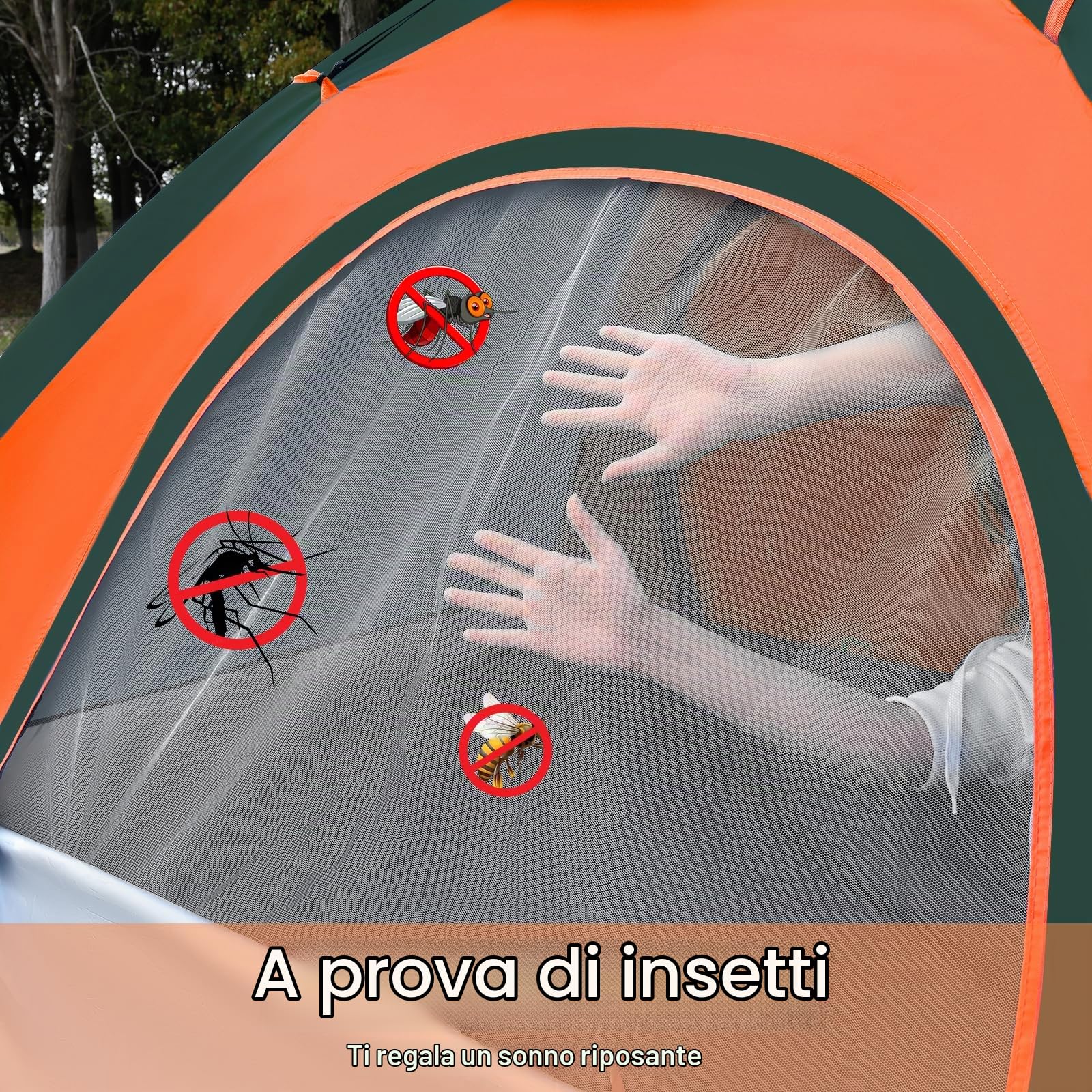 Tenda da campeggio, automatica per 2 – 3 persone, tenda pop-up, leggera, impermeabile, facile da montare, per campeggio, escursionismo, alpinismo, spiaggia, con borsa per il trasporto