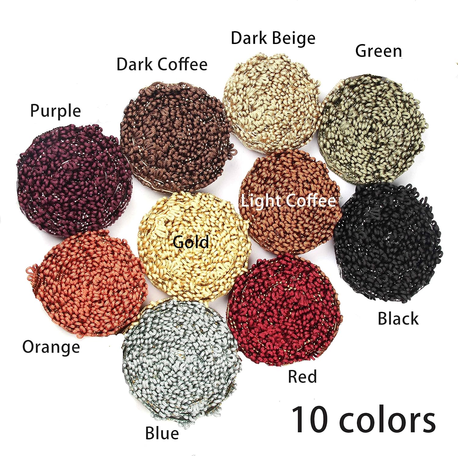 BEL AVENIR Braid Trim 3cm 12Yards Delicia French Gimp Basic Sewing Polyester DIY Crafts Costume Home Decoration（Dark Beige） : Arts, Crafts & Sewing