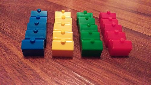 Hoteles de plástico rojo amarillo verde y azul del color del juego de mesa del reemplazo del hotel edificio miniatura coloreada de la ciudad y de la