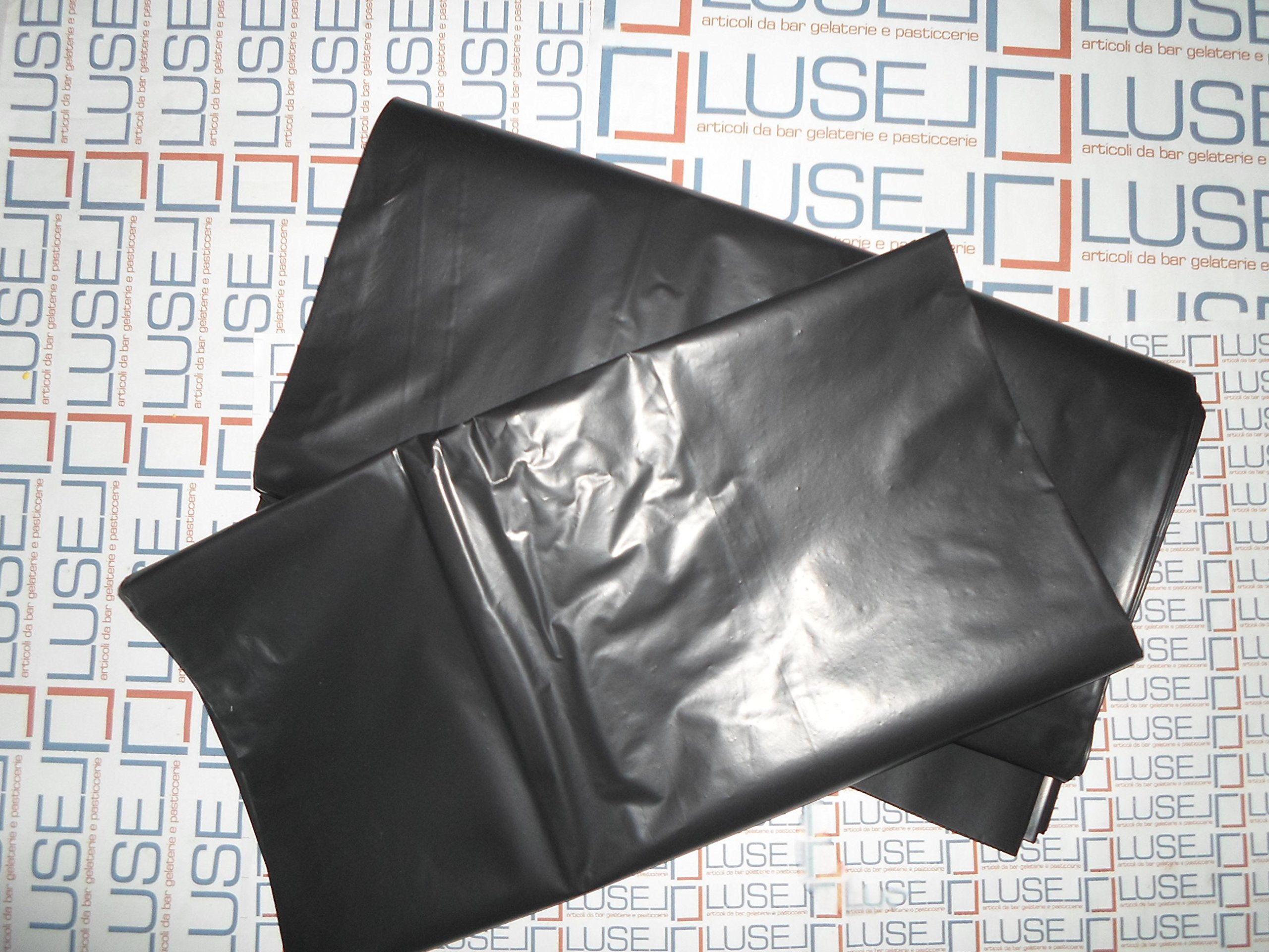PZ 100 SACCHI SUPER RESISTENTI PER IMMONDIZIA CM 80 X CM 120 IN POLIETILENE PER SPAZZATURA E RACCOLTA DIFFERENZIATA PLASTIC BAGS BLACK