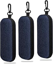 Glasses Cases Hard Glasses Case Denim Fabric Portable Travel Glasses Case with Zipper 3 Pieces