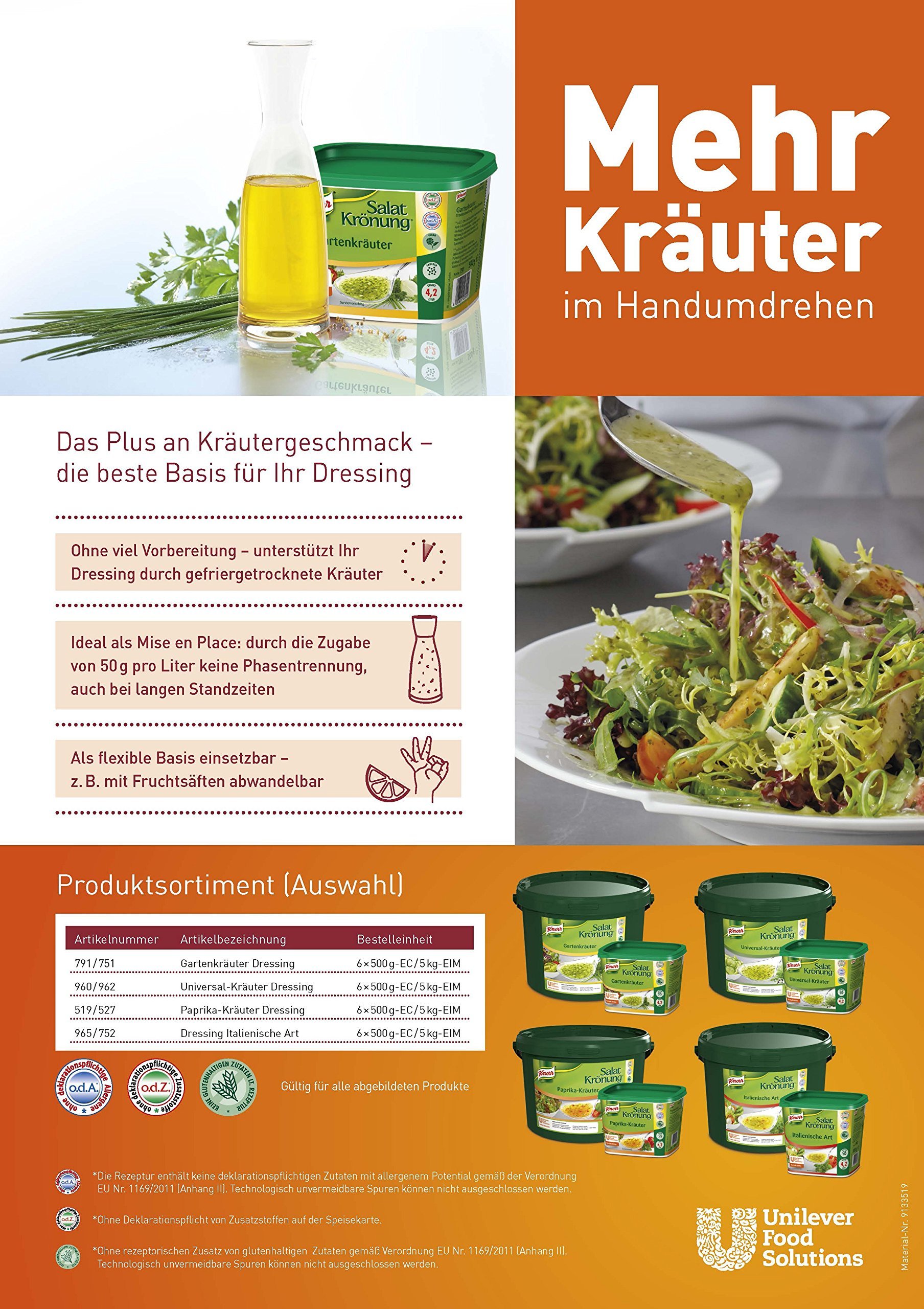 Knorr Salatkrönung Universal-Kräuter Dressing 1er Pack (1 x 500 g)