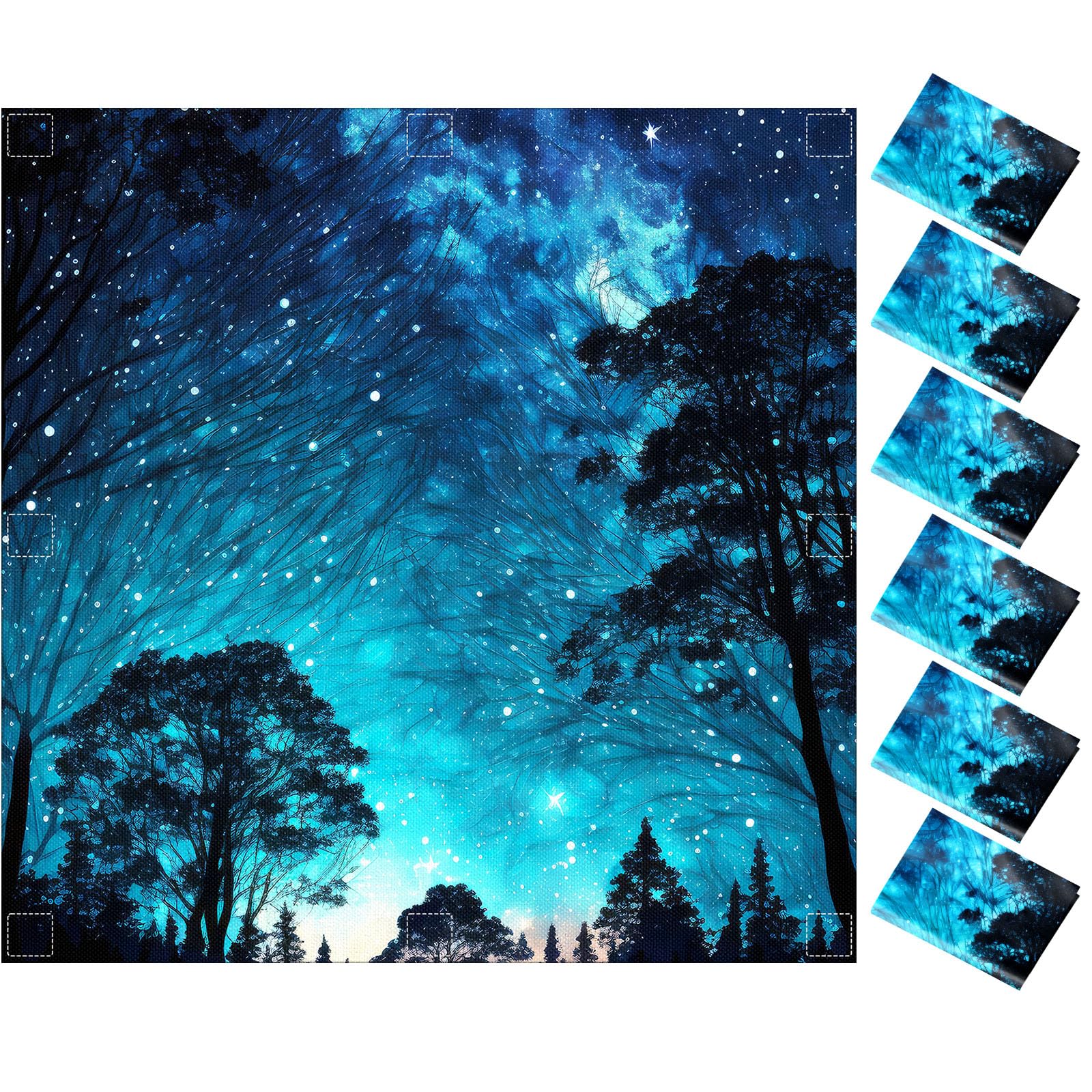 Kittmip 6 Pcs x 2 ft Fluorescent Light Covers with 48 Magnets for Fluorescent Light Shade Drop Ceiling Filters for Classroom Office Kitchen Decor(Starry Night)