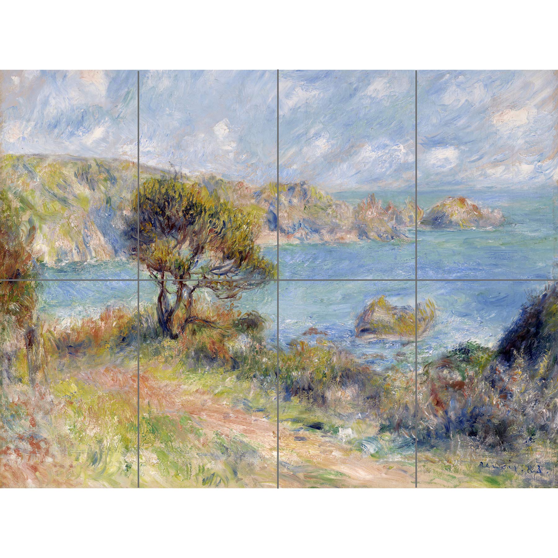Artery8 Pierre Auguste Renoir View At Guernsey 1883 Painting XL Giant Panel Poster (8 Sections)
