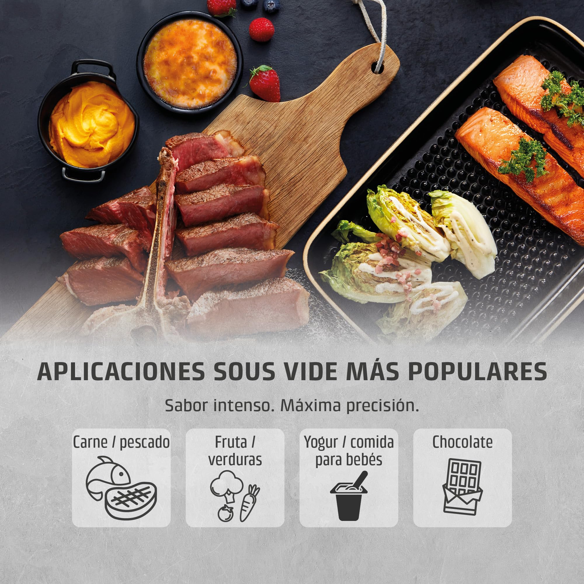 CASO SV 400 - Sous Vide roner cocina baja temperatura profesional 1000W, Stick Sous Vide para recipientes de hasta 20 l de volumen, cocina Sous Vide, 25-90 °C en incrementos de 0,5 °C, IPX7