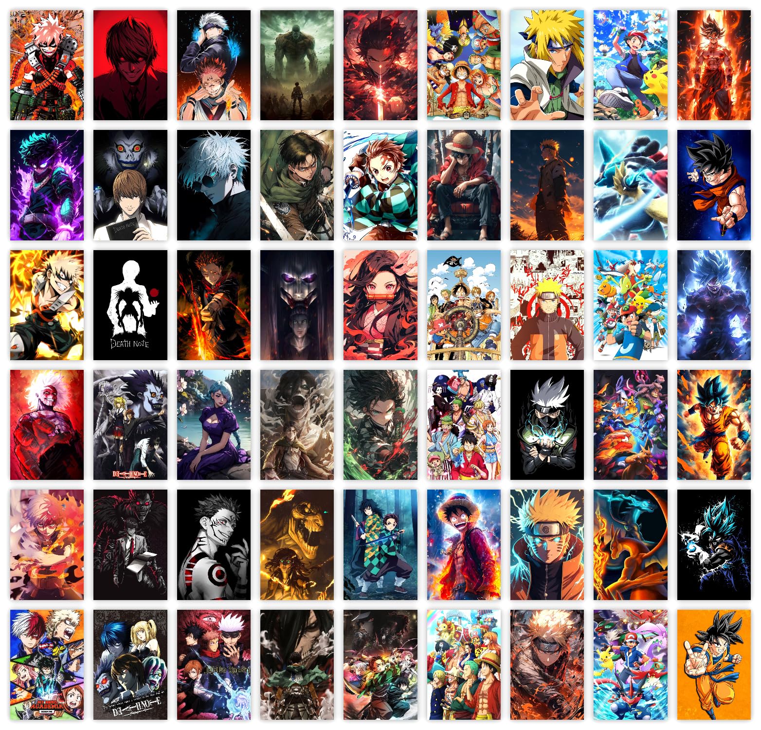 INDOART NET - Pack of 54 Anime Aesthetic Wall Collage kit Posters | Posters for Wall Decoration | Wall Art For Bedroom, Office, Living room, Dorm room (6 inch X 4 inch)