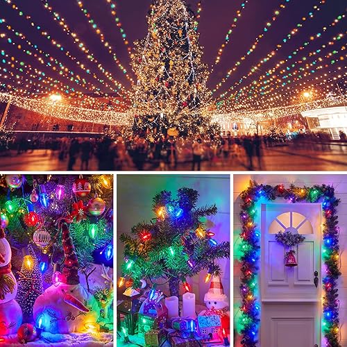 Miniatura 7 de Brightown Paquete de 50 bombillas LED C9 de Navidad, bombillas LED C9 inastillables de colores para cadena de luces navideñas, base intermedia E17,