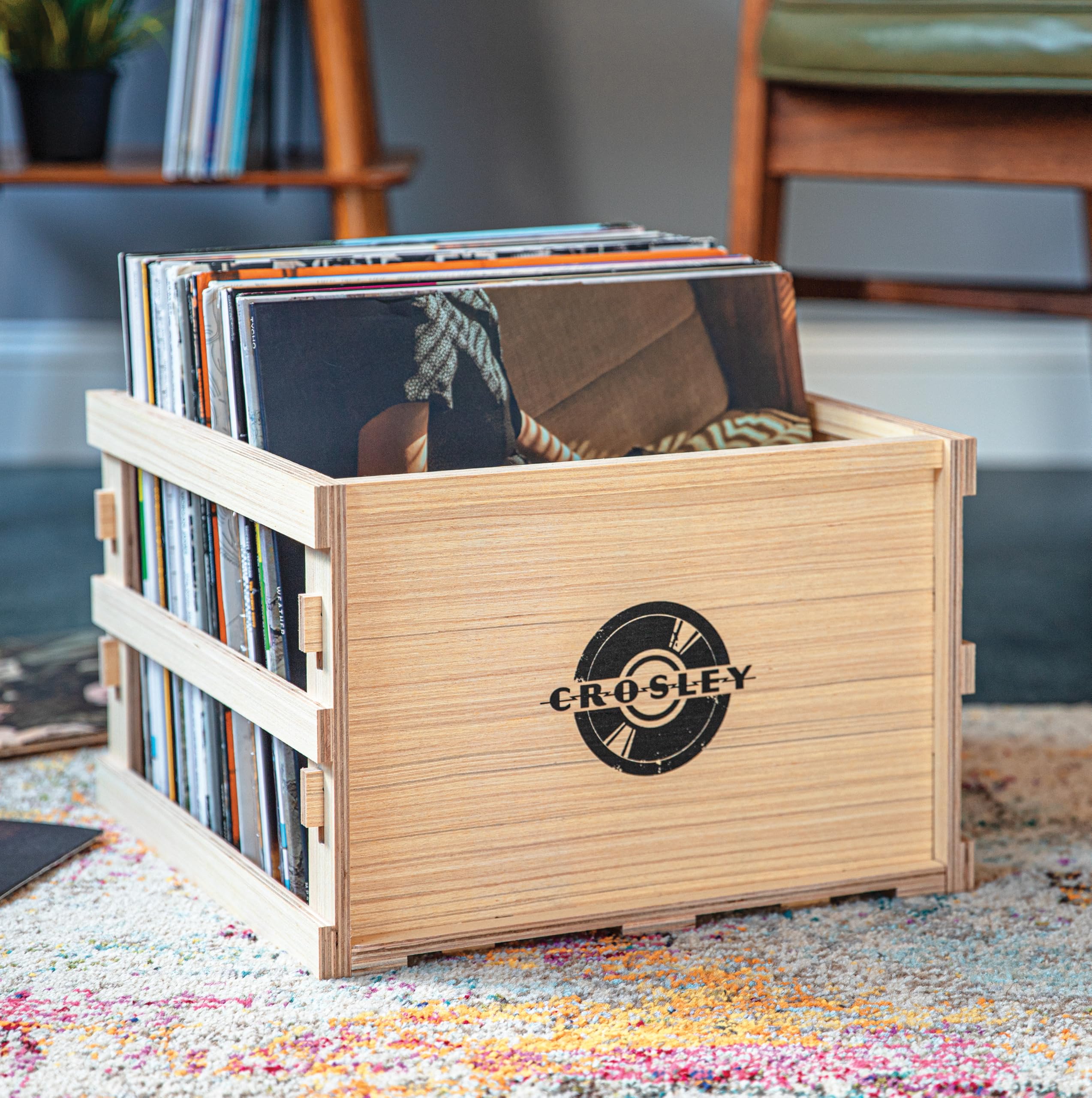 洋楽 THE BEATLES BOX Crosley AC1004A-YS Record Storage Crate Holds up to 75 Albums, The