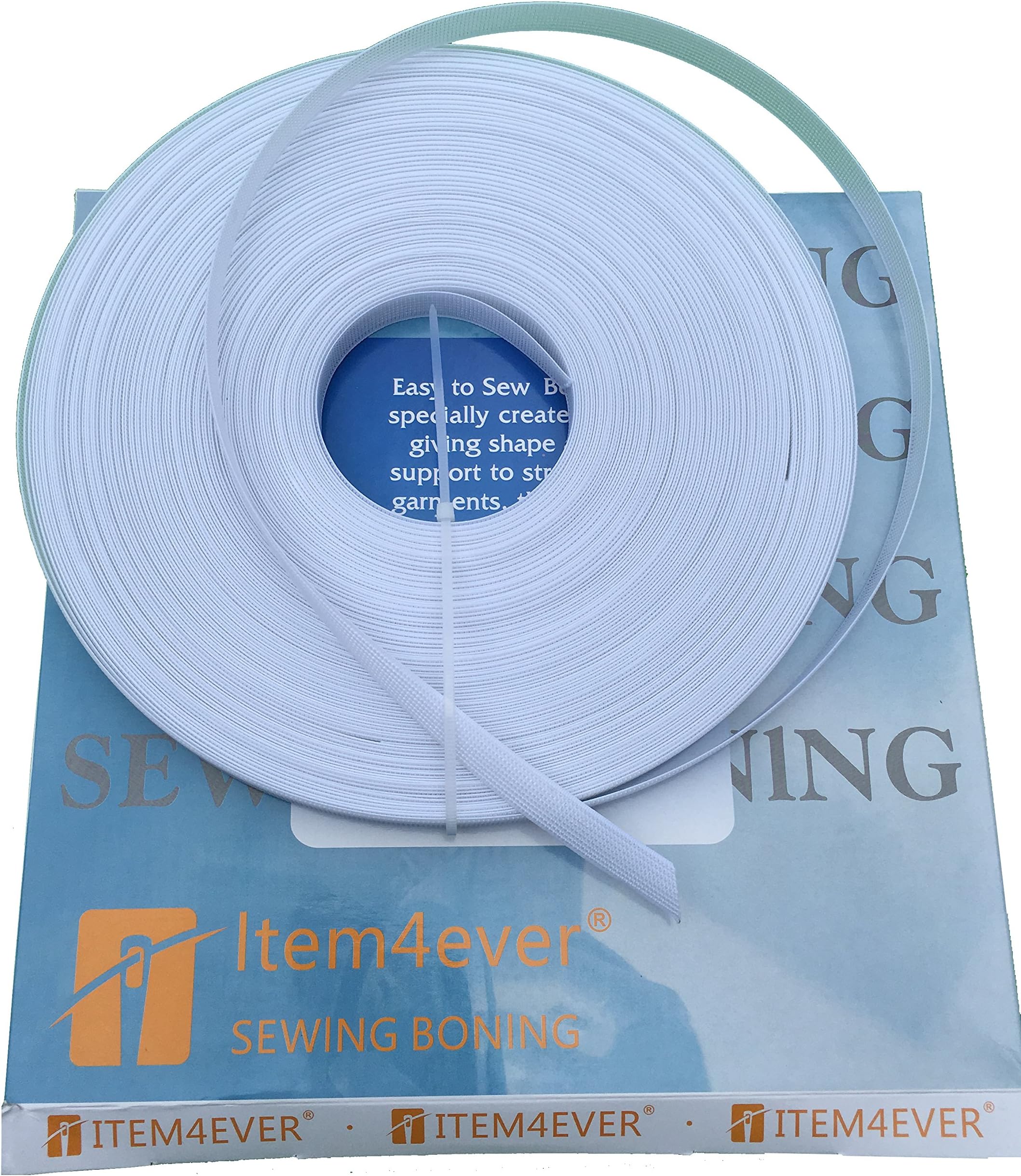 1/2" Rigilene White - 50 Yard Roll - Polyester sew through boning