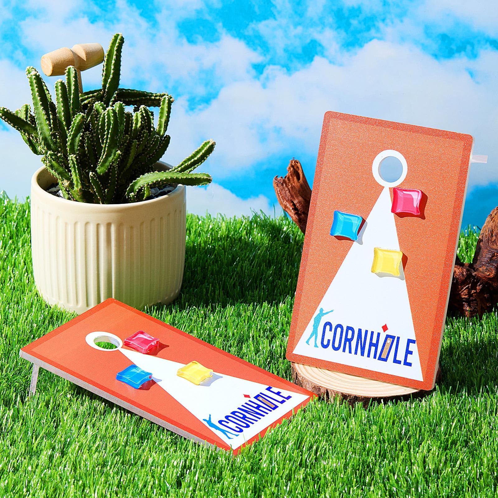 Weysat Paquete de 4 medallas divertidas de acrílico Cornhole Trophy para torneo de Cornhole, placas a granel, premios de equipo, regalos para eventos de equipo, concursos deportivos, competición