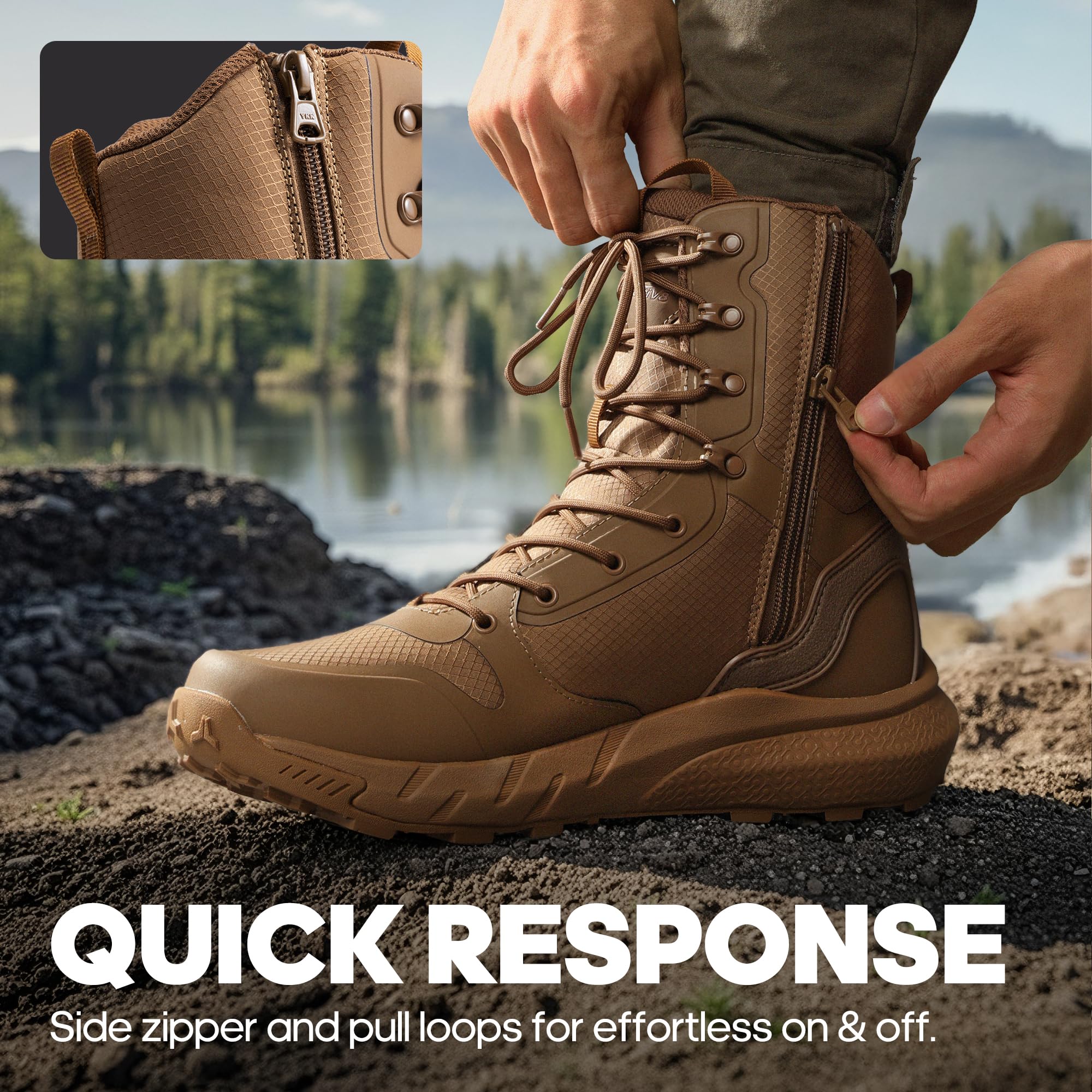NORTIV 8 Hommes Rangers Militaire Bottes de Tactique,Bottes légères et Confortables pour le travail Toute la Journée, bottes de randonnée Metrostrike (20-23 cm)