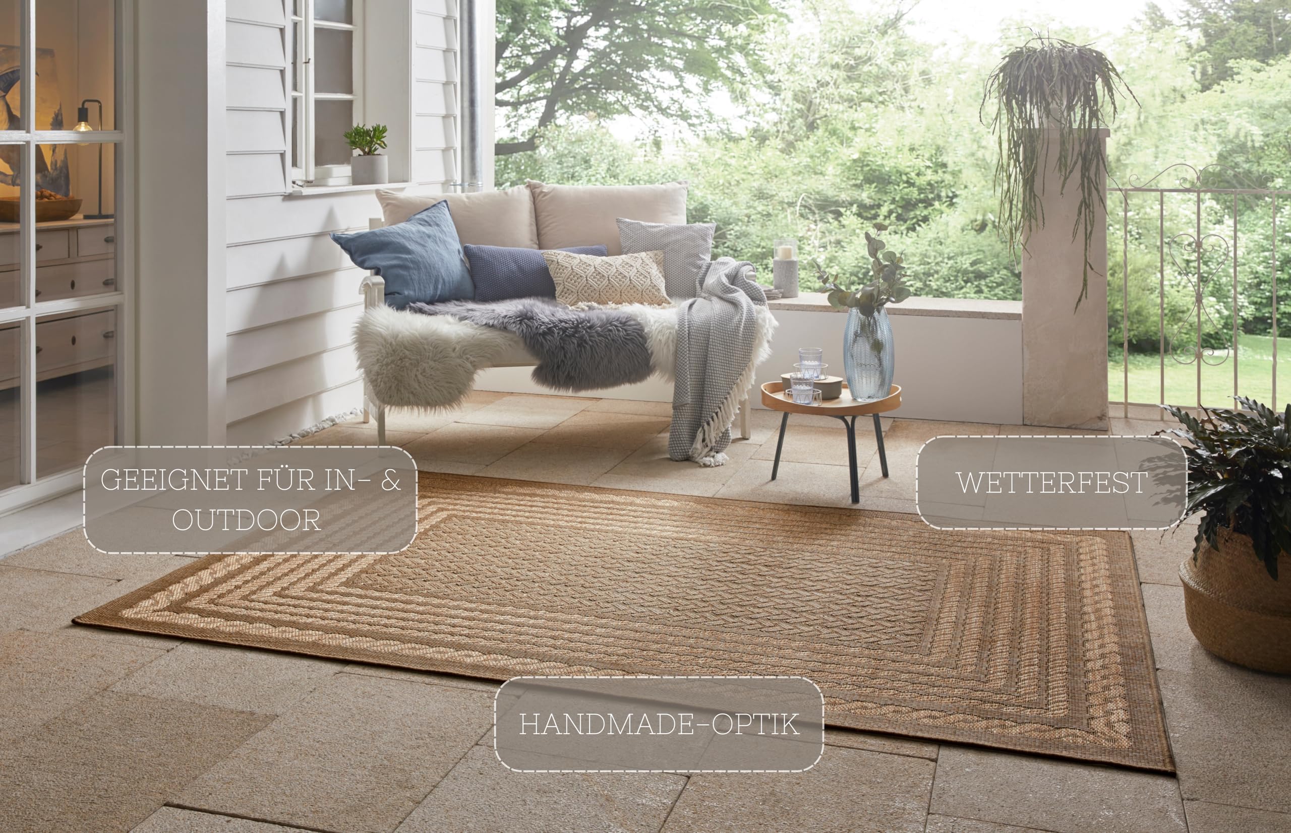 bougari Limonero Tapis d'intérieur et d'extérieur, Beige/Marron, 160 x 230 cm