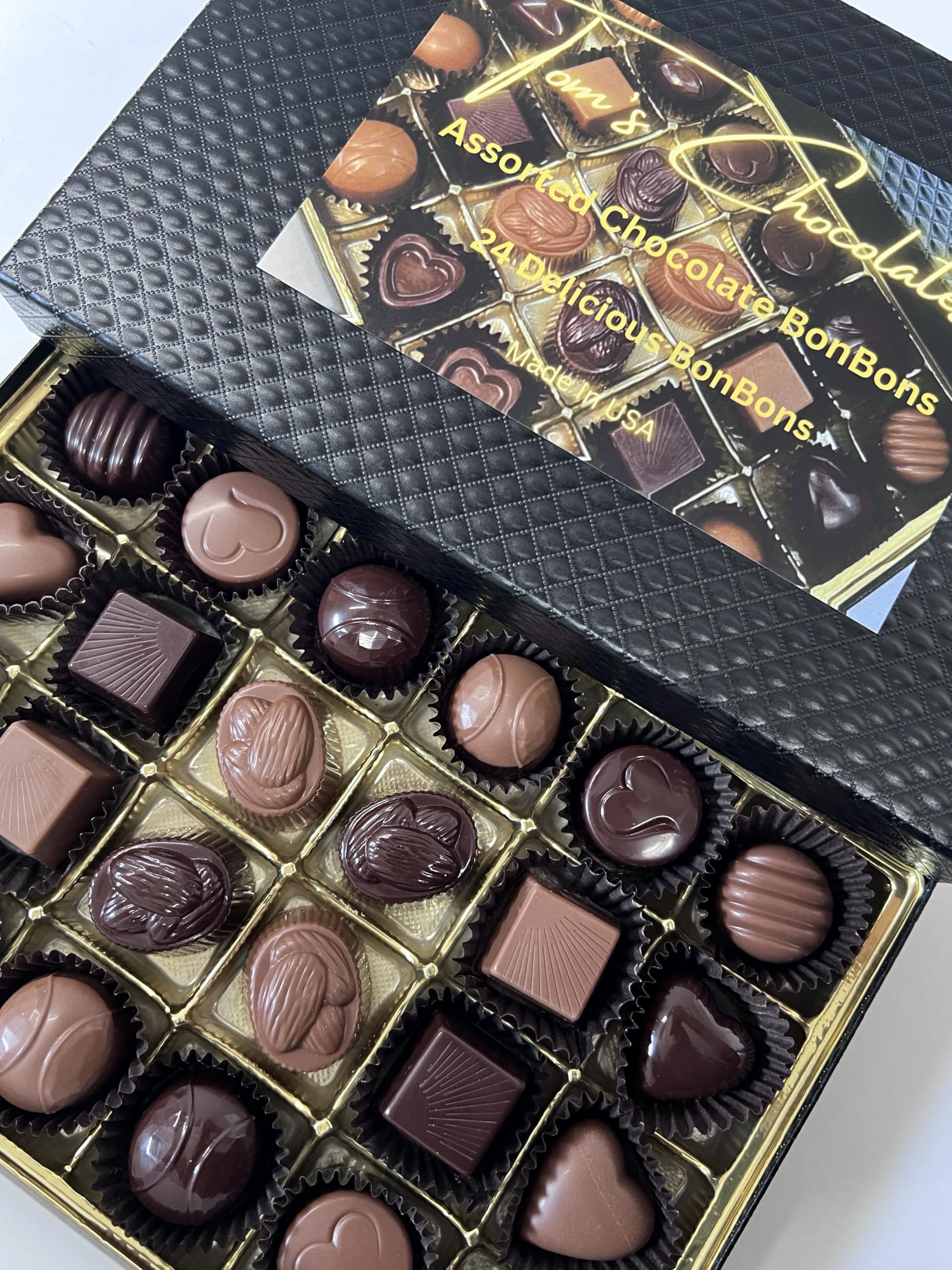 Belgian Chocolate Gift Box - Assorted Chocolate Bon Bons, Easter Candy, All-Natural Flavor by Tom's Chocolate