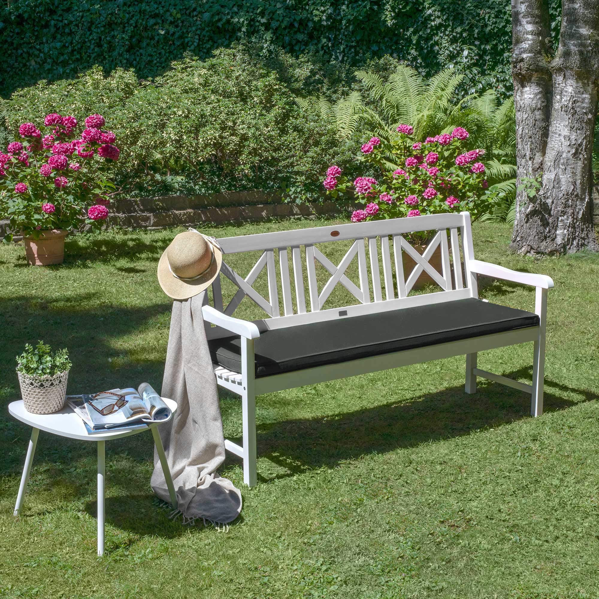 Beautissu Coussin Banc Jardin Loft BK Matelas extérieur pour terrasse, Balcon, véranda - 180x48x5 cm Anthracite – Coussin Exterieur Jardin Confortable