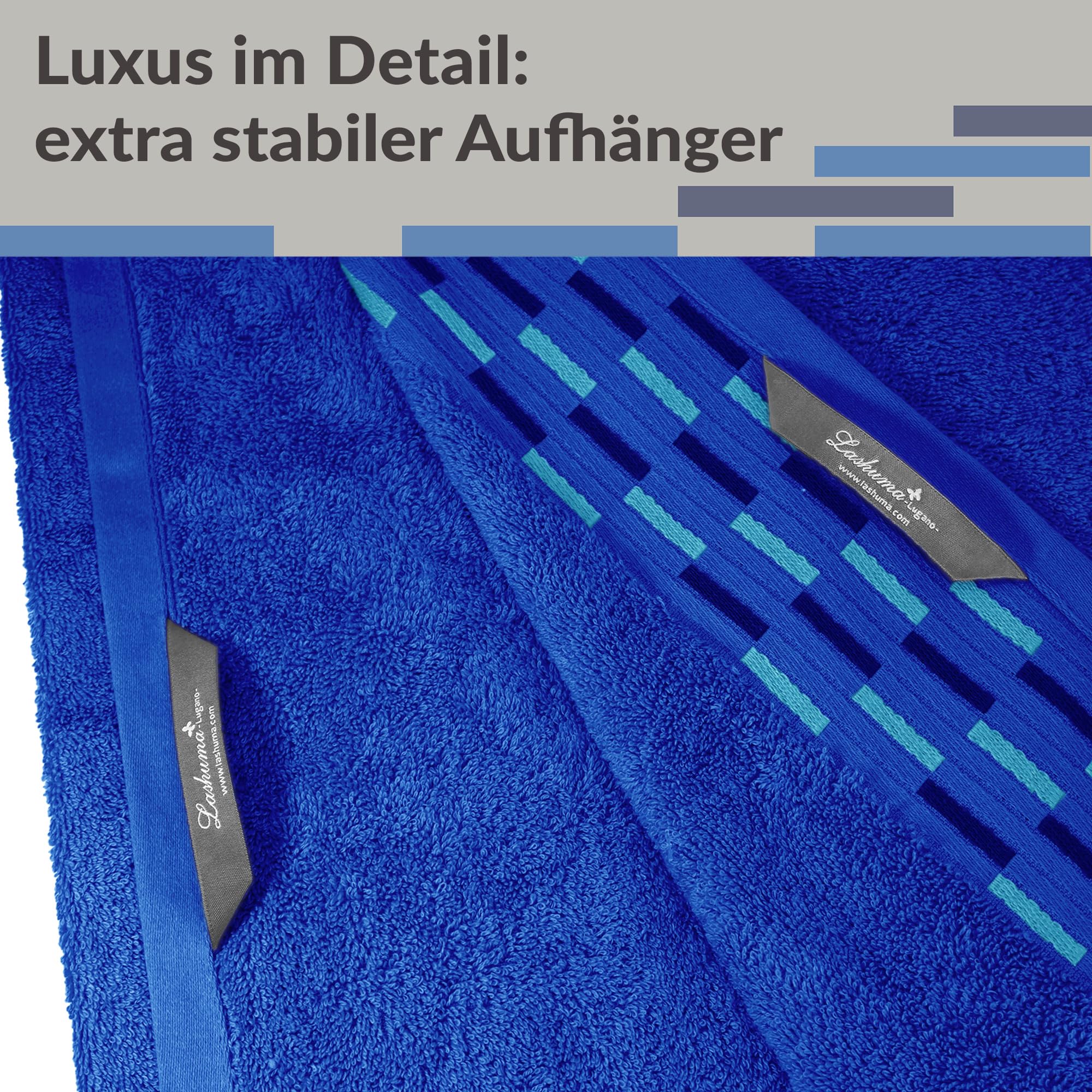 Lashuma Toalla Sauna Hombre Lugano, Toalla Azul – Real Ducha, Toalla Playa 100x200 cm