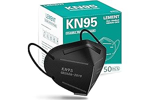 50Pcs KN95 Face Mask Black 5 Layer Cup Dust Safety Masks • Filter Efficiency ≥95%