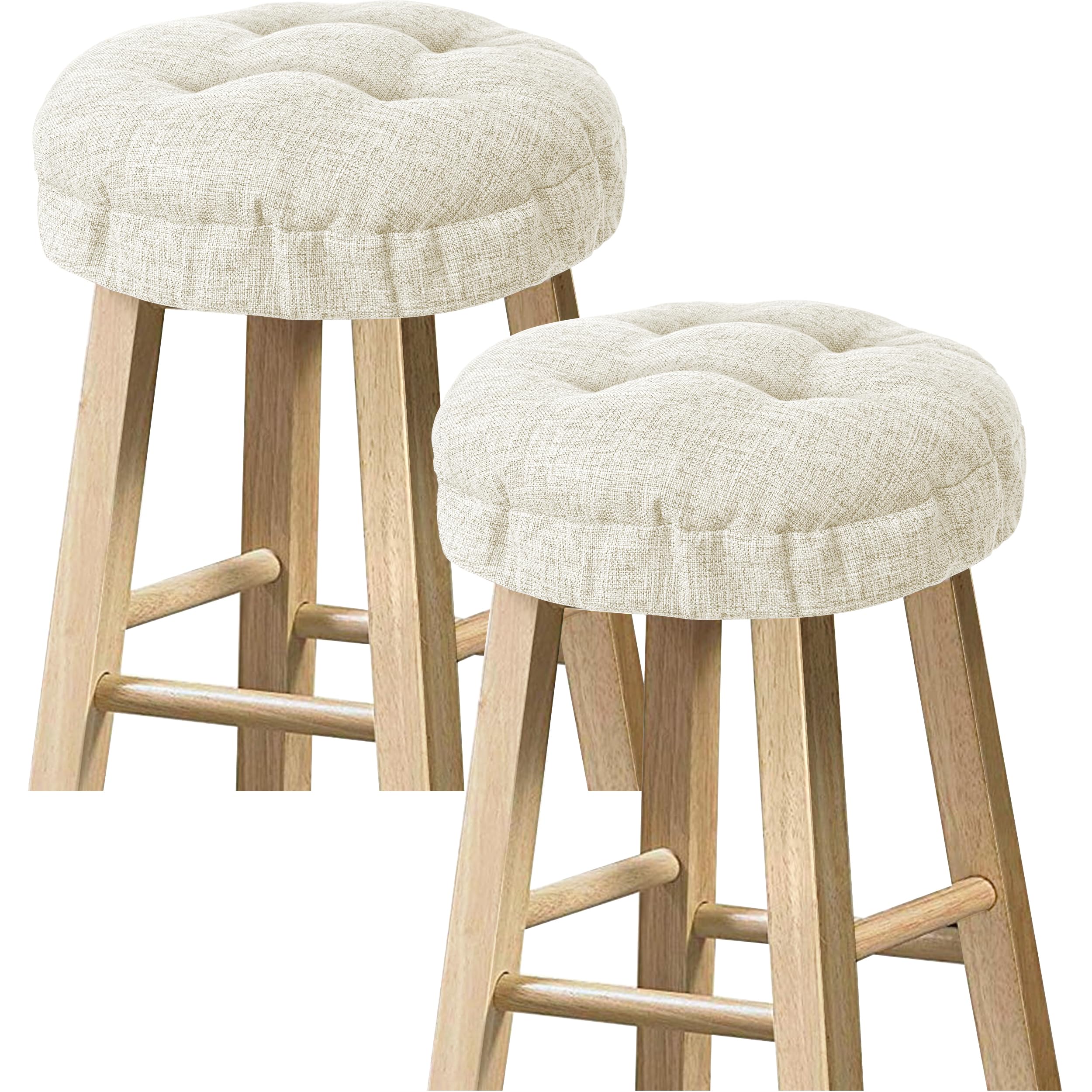 Sunlit Bar Stool Covers - Set of 2 Round Bar Stool Seat Covers, Soft and Cushioned Bar Chair Covers, Easy to Install and Wash, Cover Only, 14 Inch