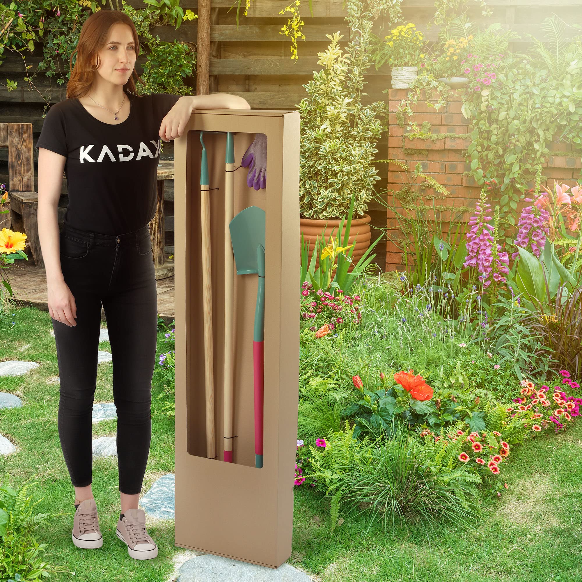 KADAX Lot de 4 Kit d'Outils de Jardinage Professionnel pour Femmes: Bêche, Râteau, Houe et Gants, La Solution Complète pour Une Gestion Efficace du Jardin