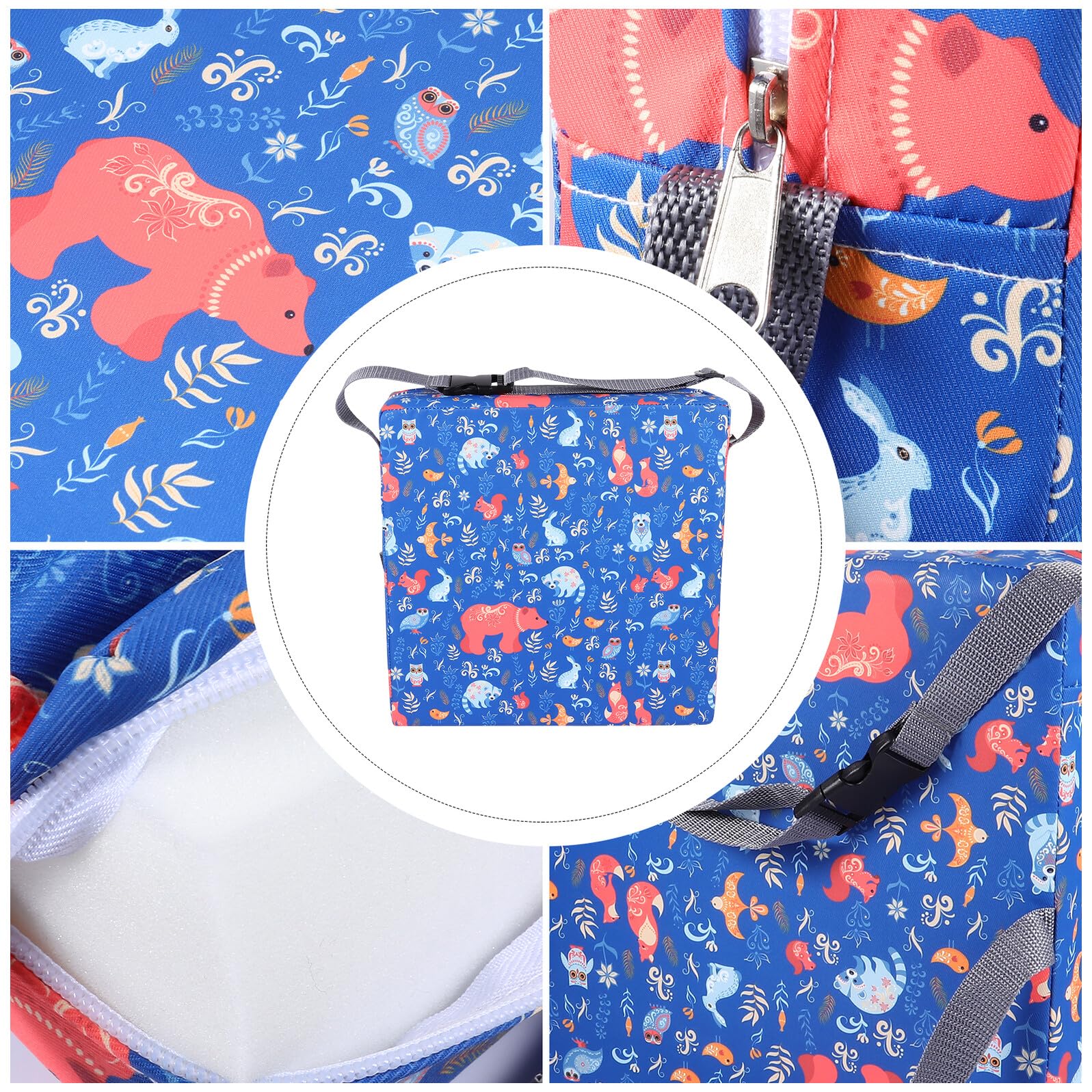 Cuscino Rialzo Sedia con Doppie Cinghie Regolabili Portatile per Seggiolone Tavolo e Studio Adatto per Pranzo Disegno e Gioco