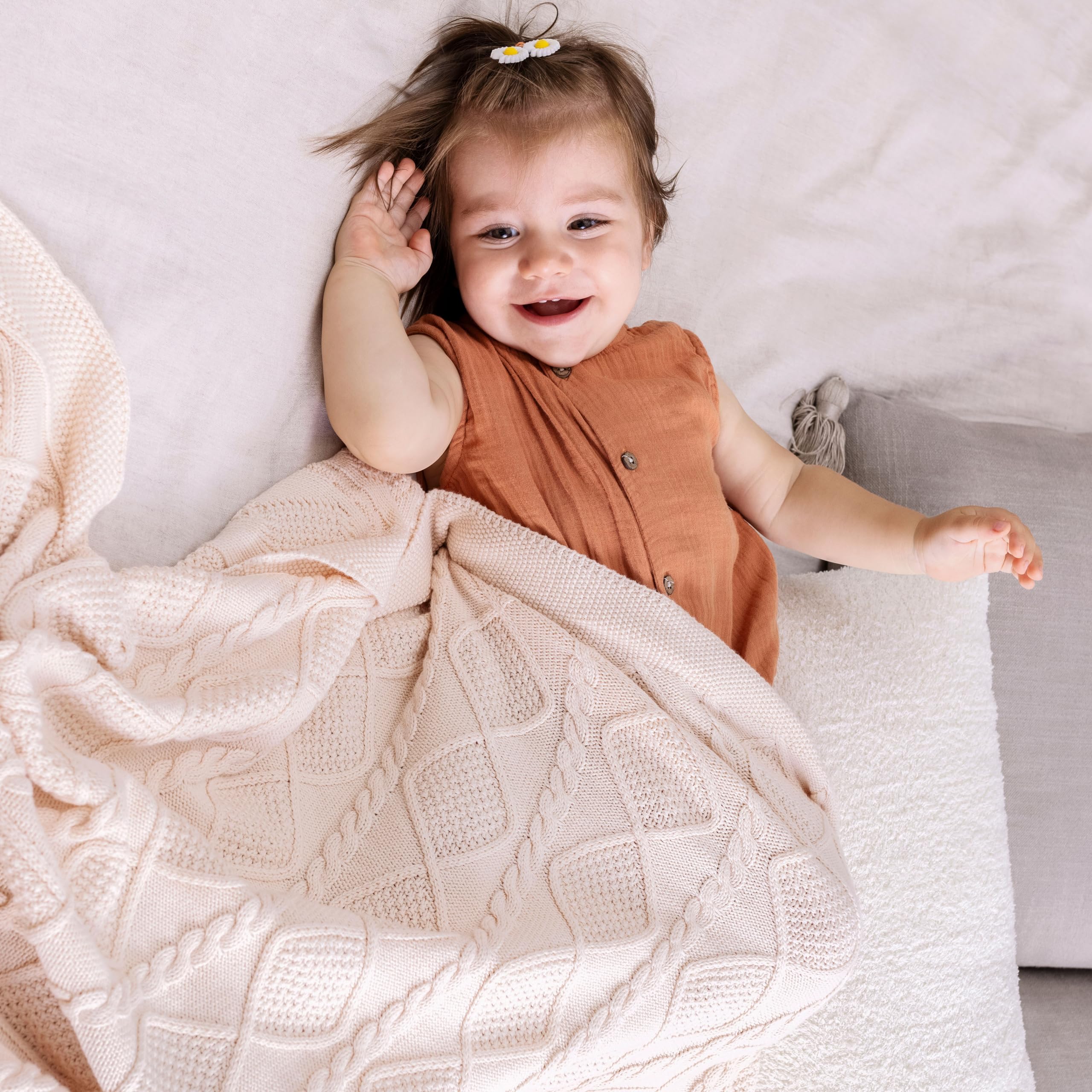 do what you love - Manta de punto para bebé para niñas y niños, suave y acogedora, de algodón orgánico, manta para envolver al bebé, manta para cochecito de bebé, para recién nacidos, bebés, niños