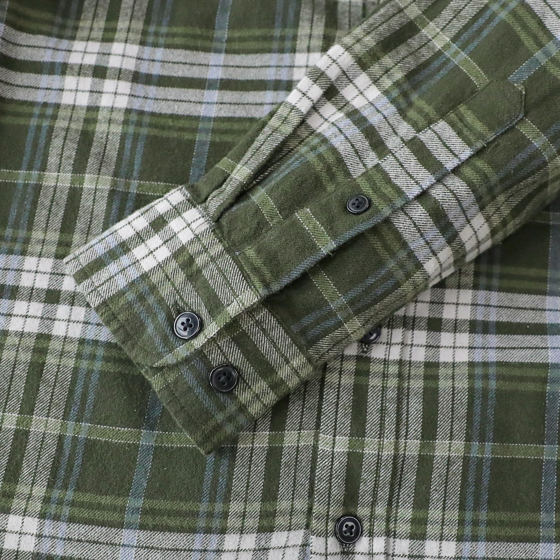 Dubinik® Camicia Uomo Flanella 100% Cotone Quadri Invernale Leggera con Taschino Morbida Comoda