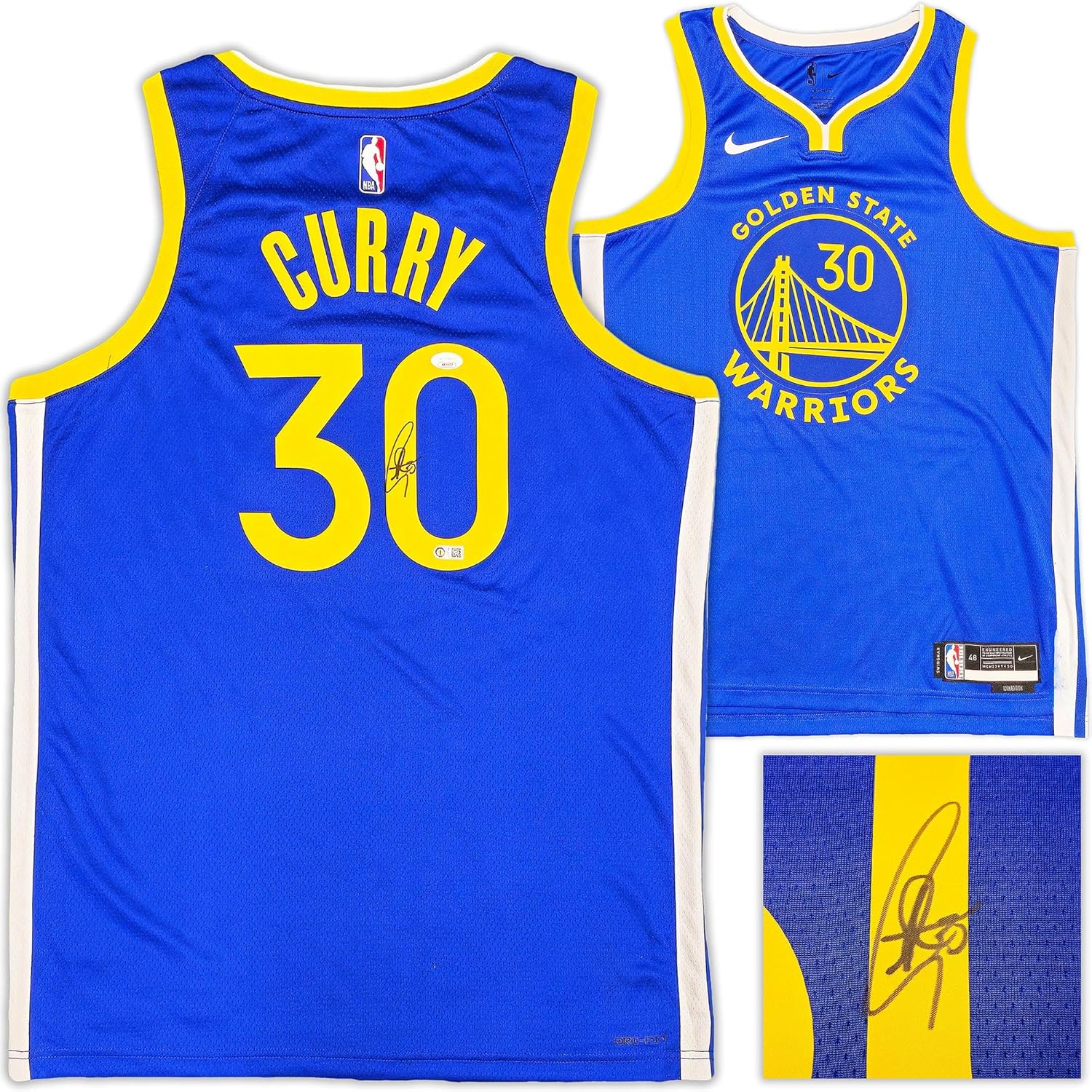 Golden State Warriors Stephen Curry Autographed Nike Swingman Icon Edition Jersey Size 48 JSA Stock #234044 - Autographed NBA Jerseys
