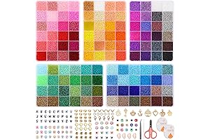 Quefe 60,000-Piece Glass Seed Beads Kit for Jewelry Making