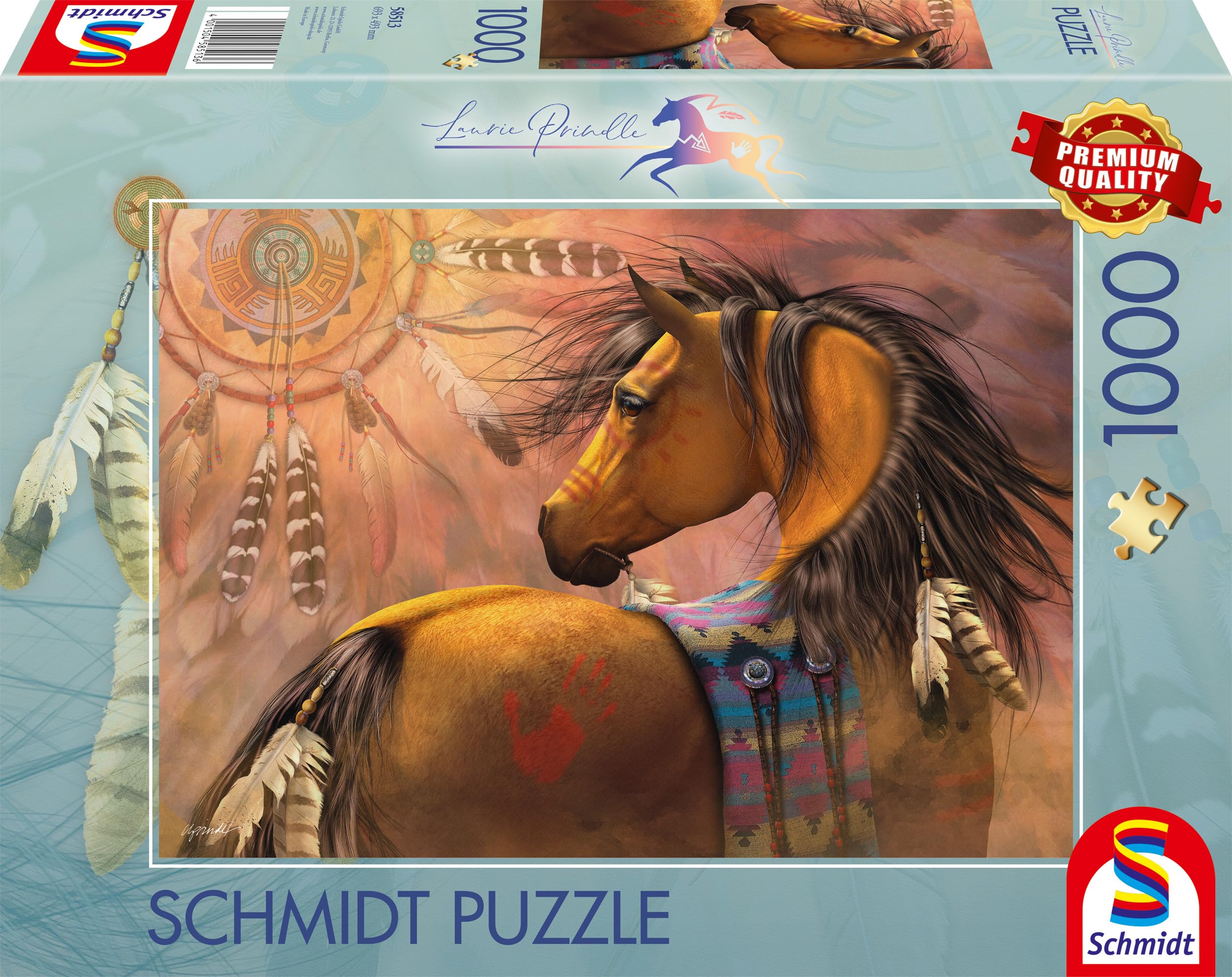 Schmidt Spiele 58512 Puzzle 1000 Pezzi – Laurie Prindle Rosa E Blu – Multicolore, Dimensioni 69,3x49,3 Cm – Per Adulti E Ragazzi Dai 12 Anni