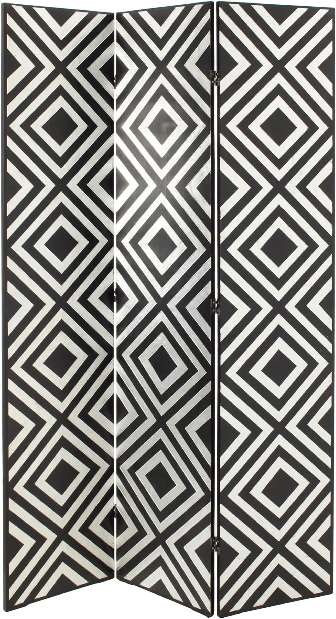 Charleston Furniture Silver Block Screen, Black/Silver