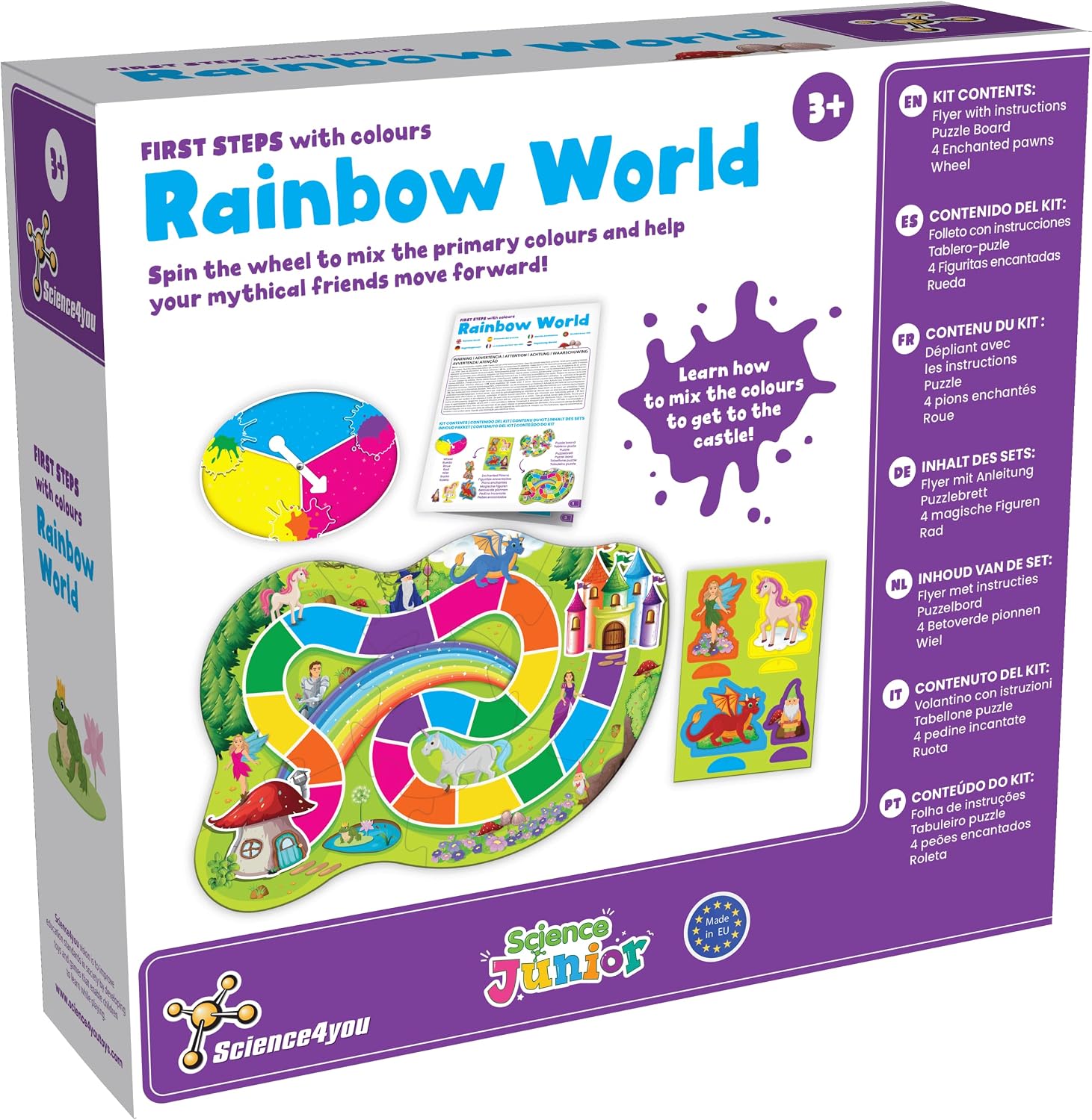 Science4you First Steps Rainbow World, Puzzles for 3+ Years Olds to Learn Colors for Toddlers: Fairy - Image 4