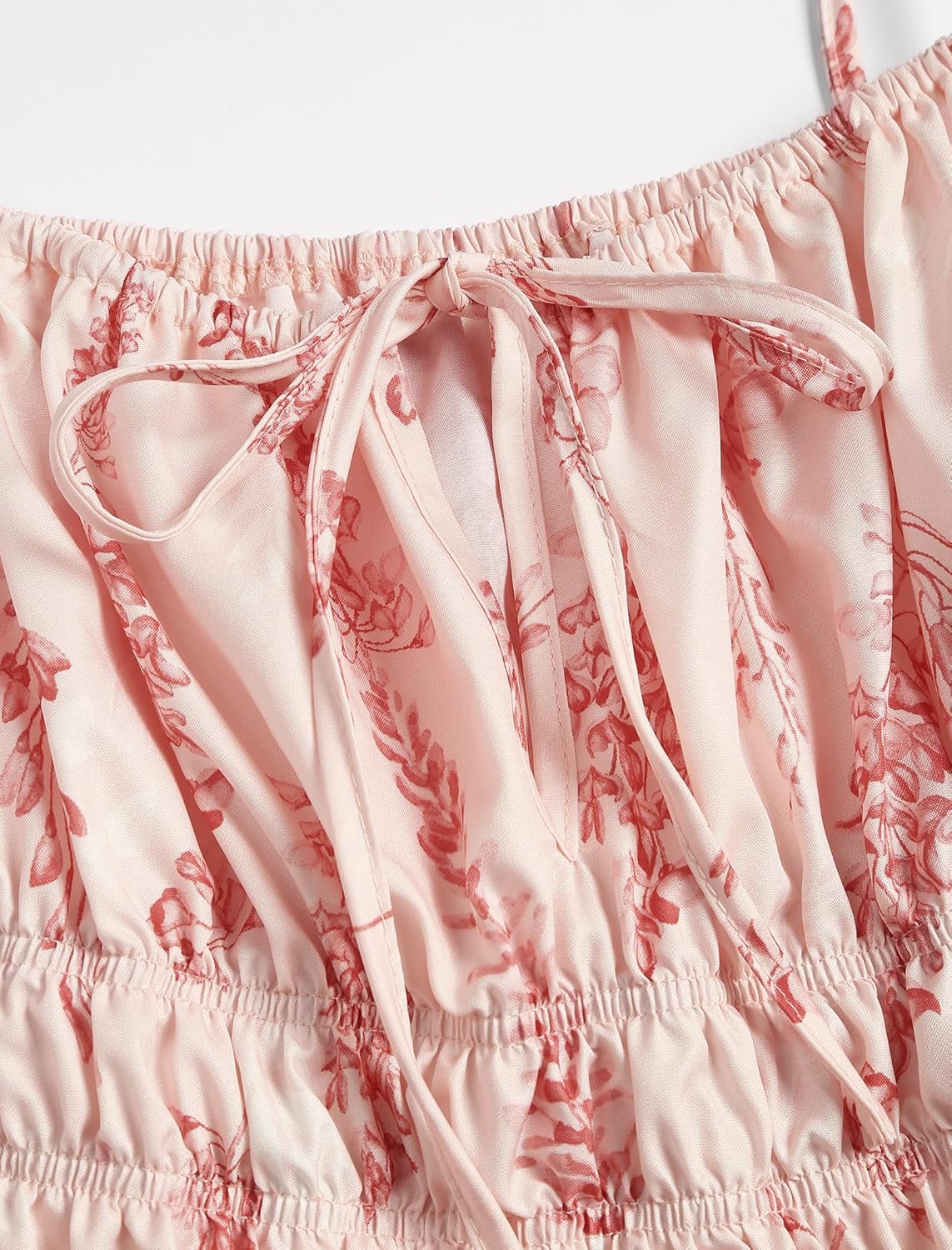 ZAFUL Womens Summer Spaghetti Strap Mini Dress Square Neck Sleeveless Smocked Waist Tiered Flowy Sundresses - Image 5