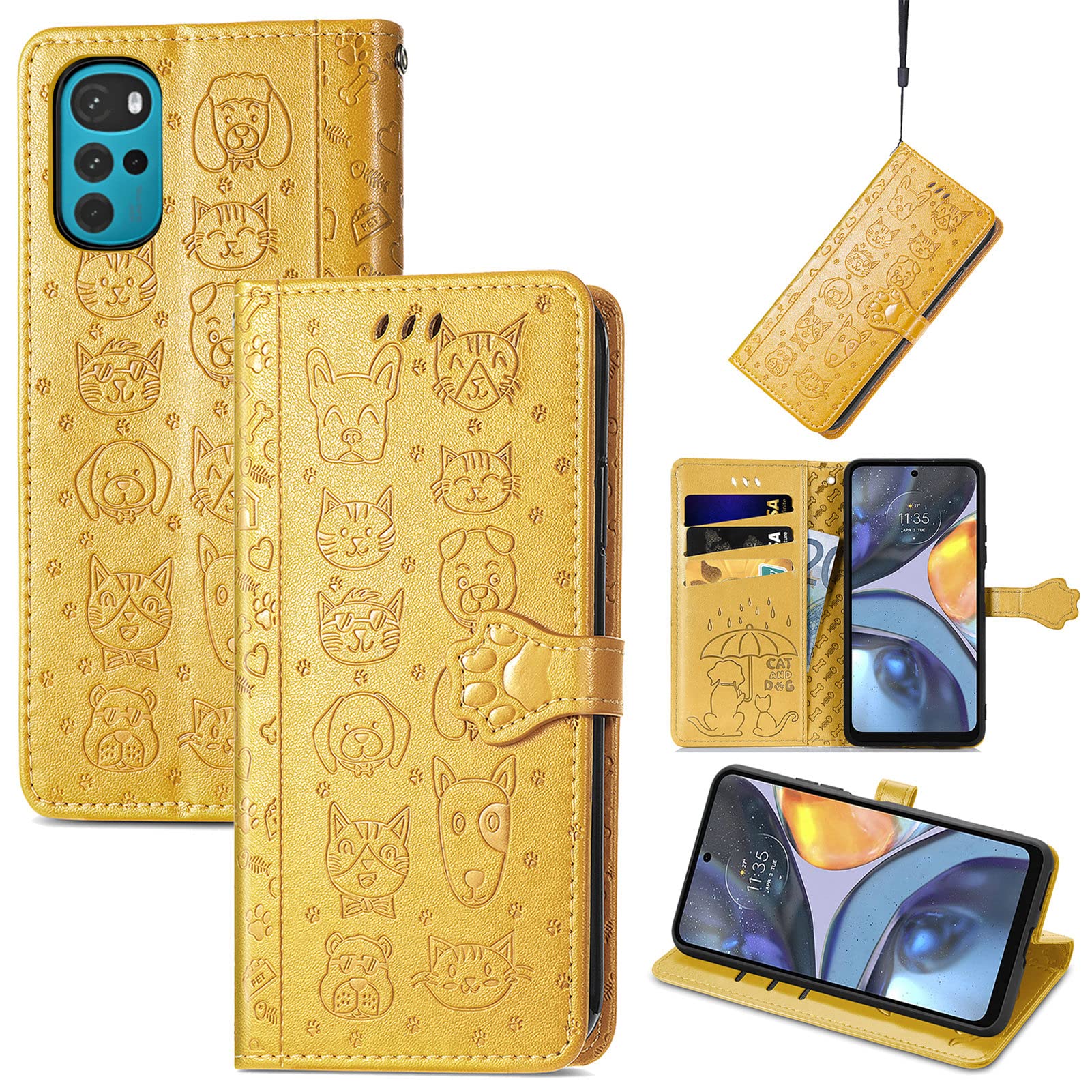 Cover per Motorola Moto G22 4G / E32S / E22S 4G Pelle Portafoglio Cover