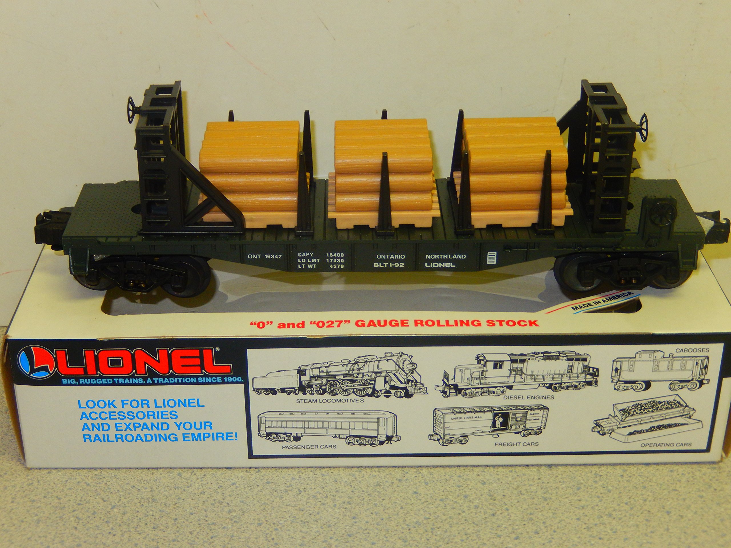 16347- ONTARIO NORTHLAND FLATCAR W/ WOOD