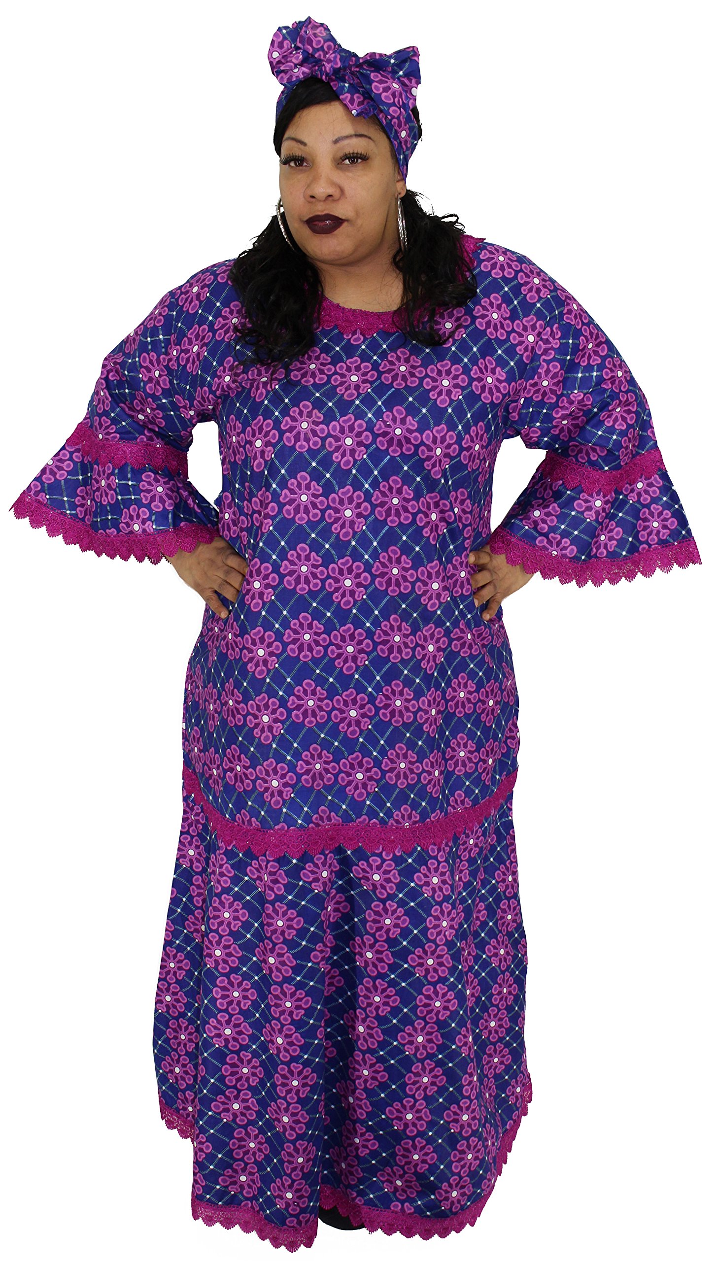 Women's Dress Ethiopian Wedding Inspired Maxi with Gele headwrap