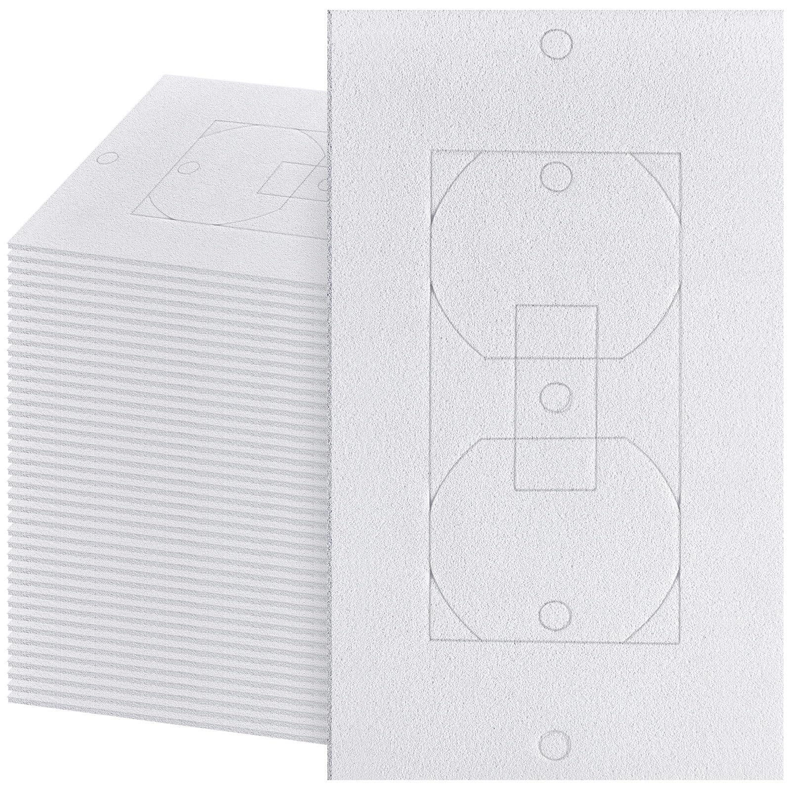 Tondiamo 30 Pcs Outlet Insulation and Draft Sealers Foam Insulation Pads Electrical Outlet Light Switch Covers Wall Gasket (White)
