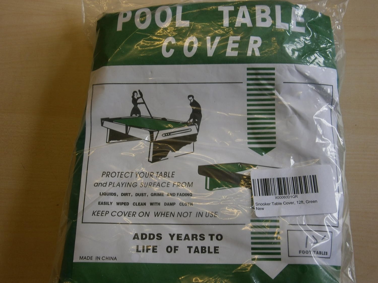 ClubKing Ltd Snooker Table Cover, 12ft, Green Amazon.co.uk Sports