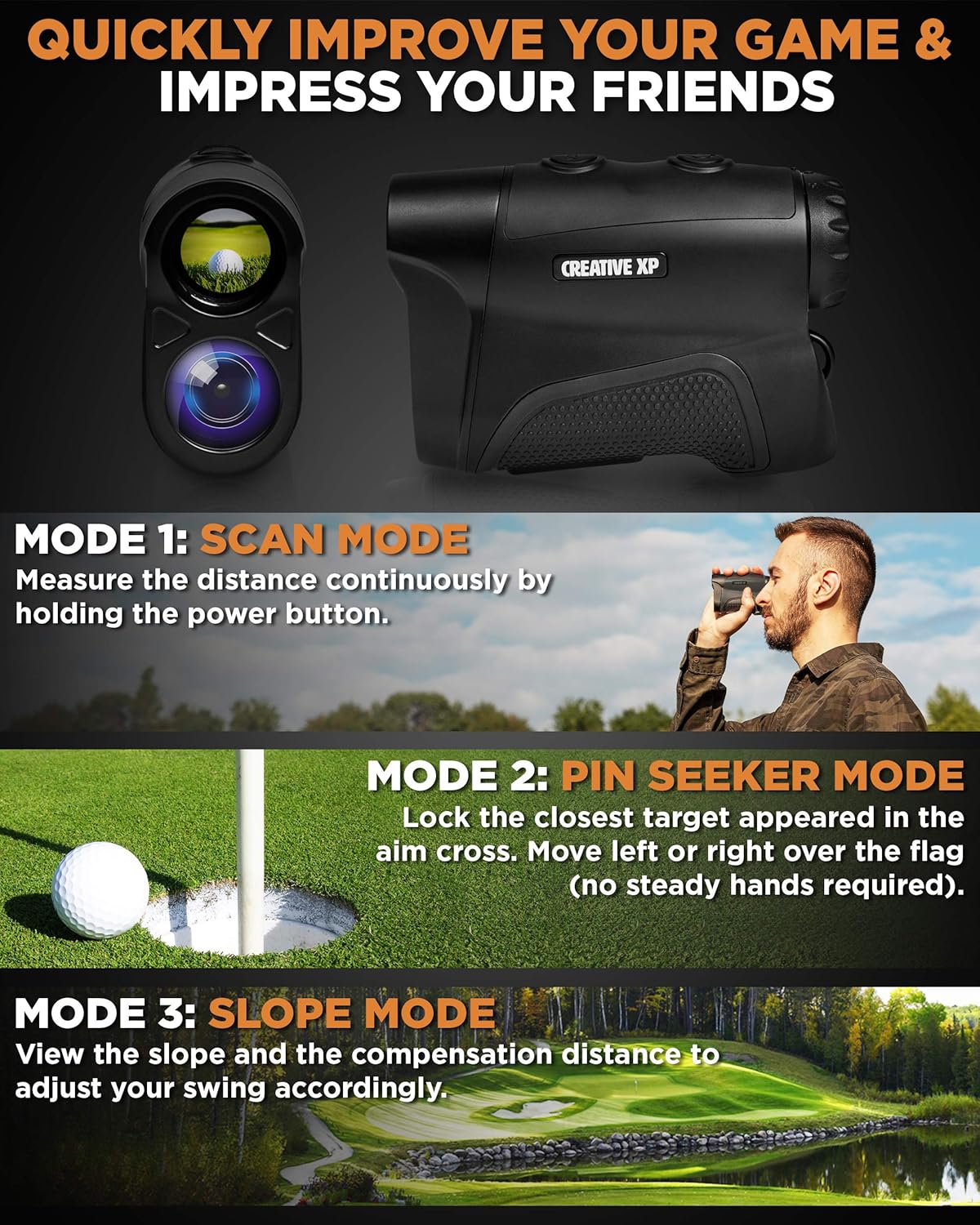 Lоwеѕt Prісе CREATIVE XP Golf Rangefinder 1100 Yards - Range Finder for Hunting and Archery, 6X Digital Rangefinders with Slope Mode, Pro Flag-Lock and Angle Compensation – Case Holder & Hand Strap 🛒 Crаzу Dеаlѕ CREATIVE XP Golf Rangefinder 1100 Yards - Range Finder for Hunting and Archery, 6X Digital Rangefinders with Slope Mode, Pro Flag-Lock and Angle Compensation – Case Holder & Hand Strap