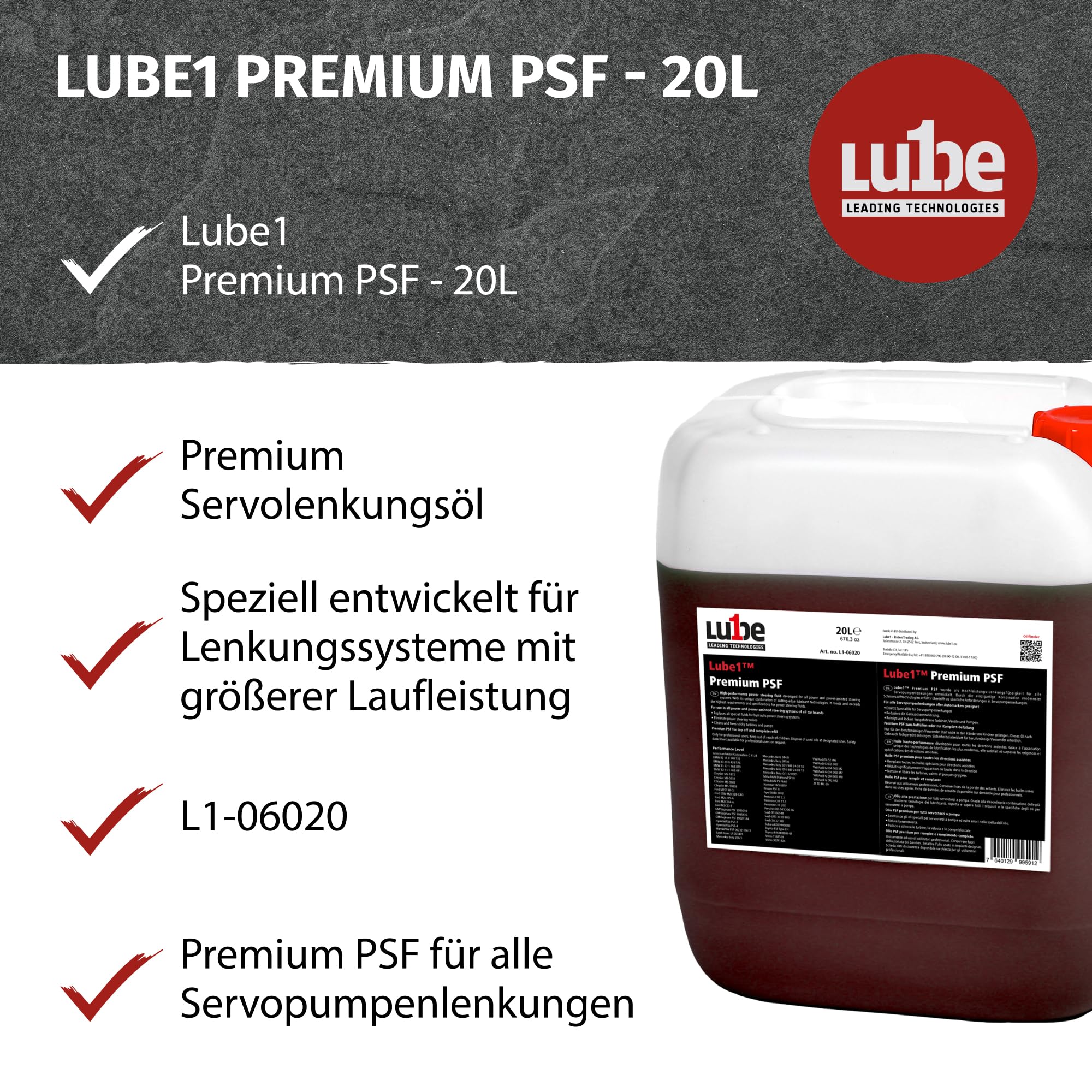 Premium PSF 20L Servolenkung Öl für PKW leichte Nutzfahrzeuge Lenkungsöl